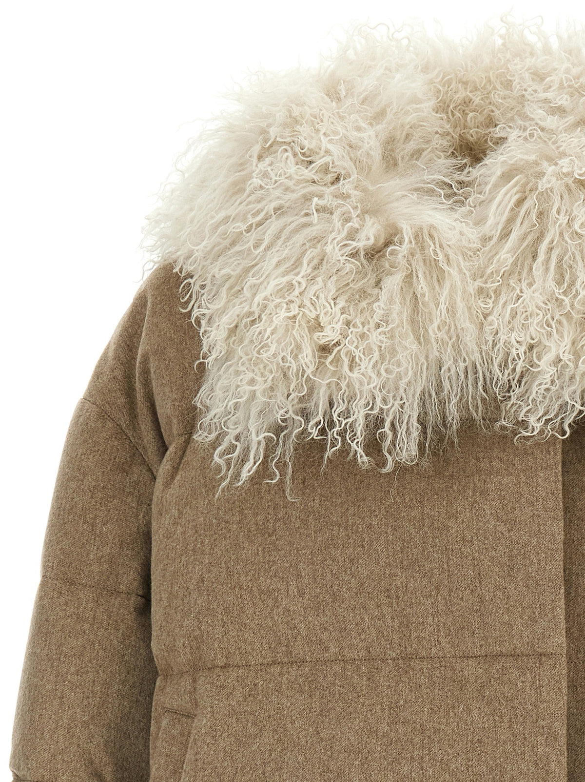Army Yves Salomon Removable Insert Down Jacket