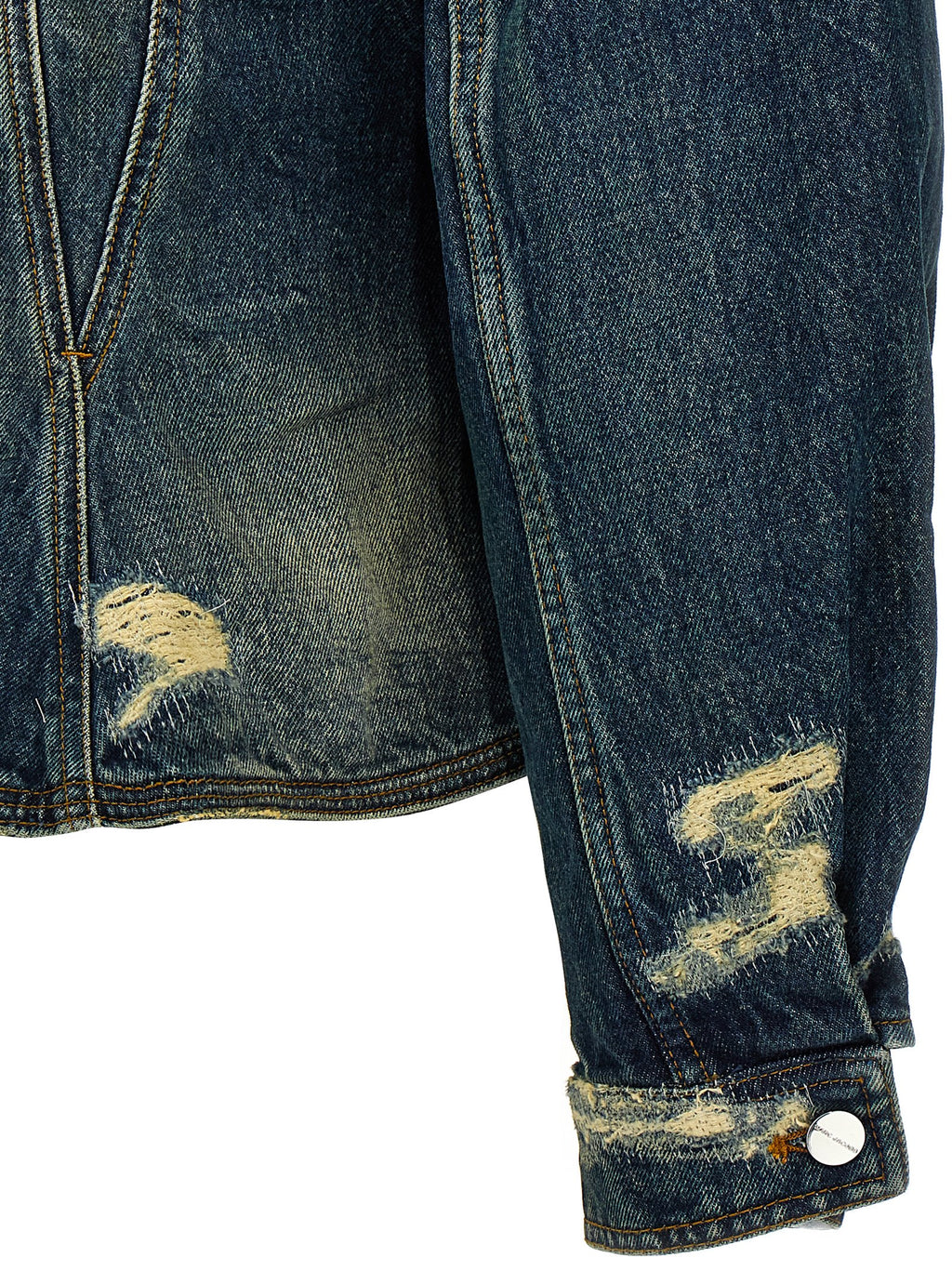 Marc Jacobs The Rip And Repair Fluted Denim Jacket Jacket