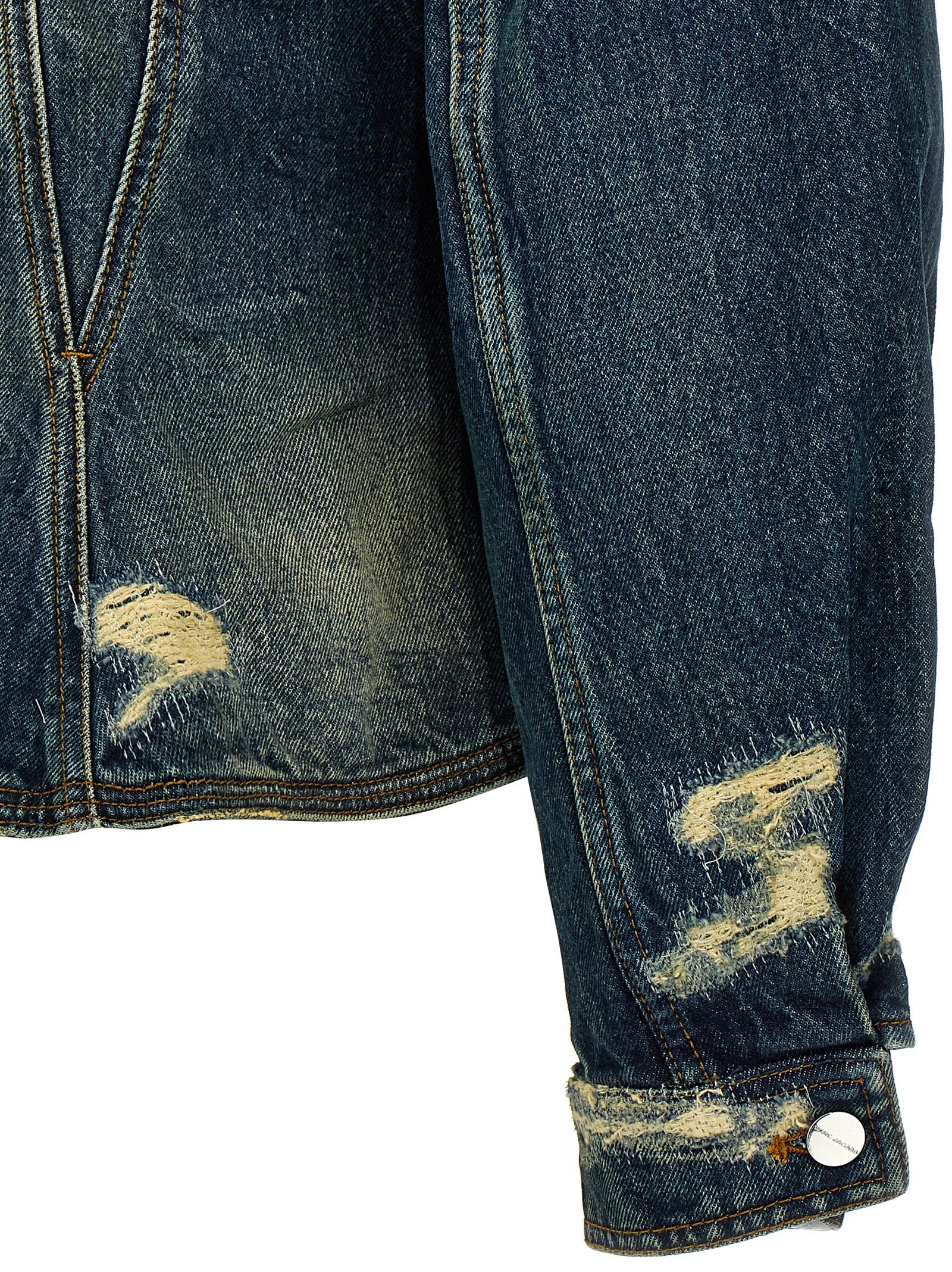 Marc Jacobs The Rip And Repair Fluted Denim Jacket Jacket