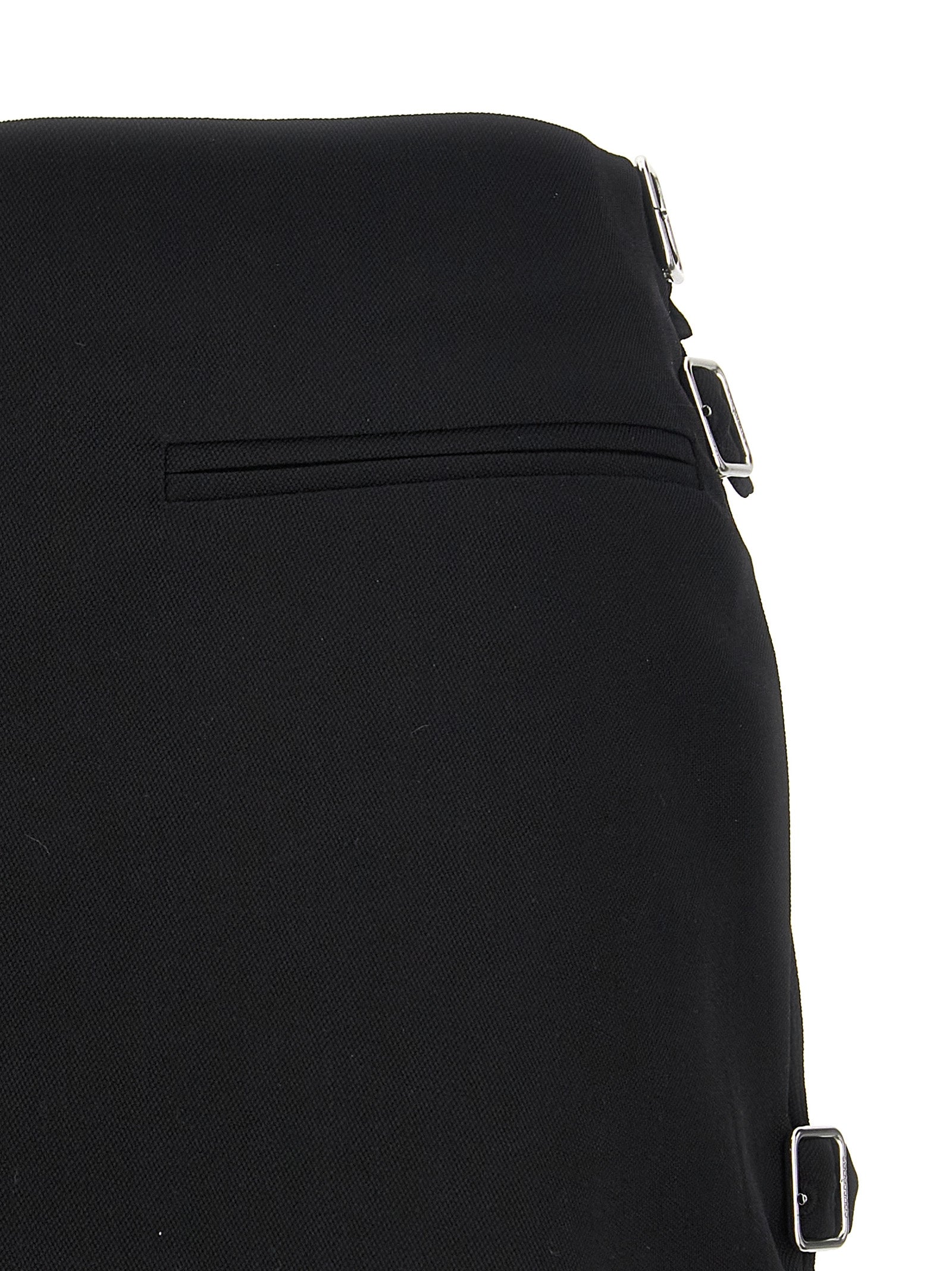 Courreges Multi Sangle Wool Mini Skirt