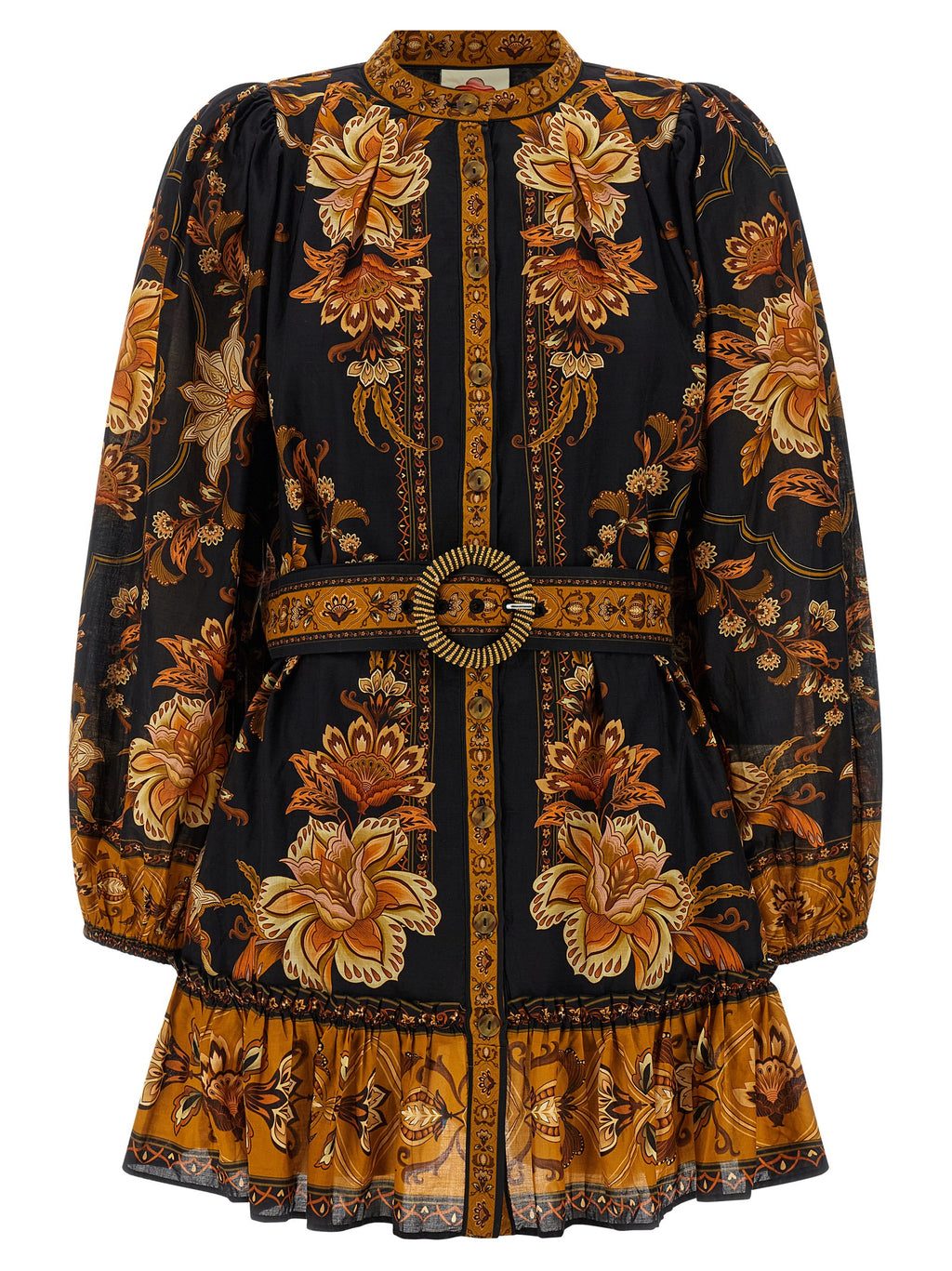 Farm Rio Majestic Garden Black Dress