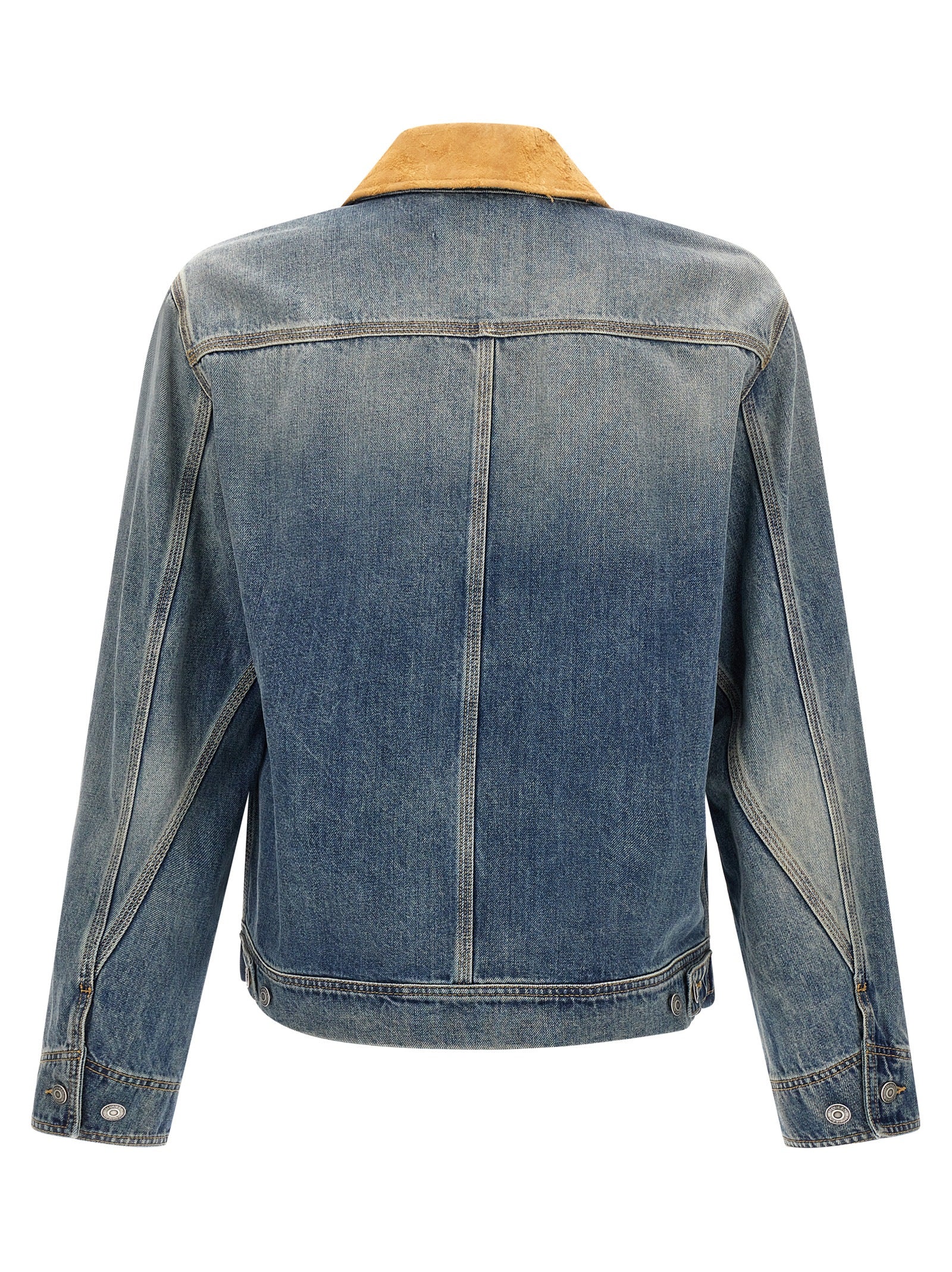 Alexander McQueen Mcqueen Suede Denim Jacket