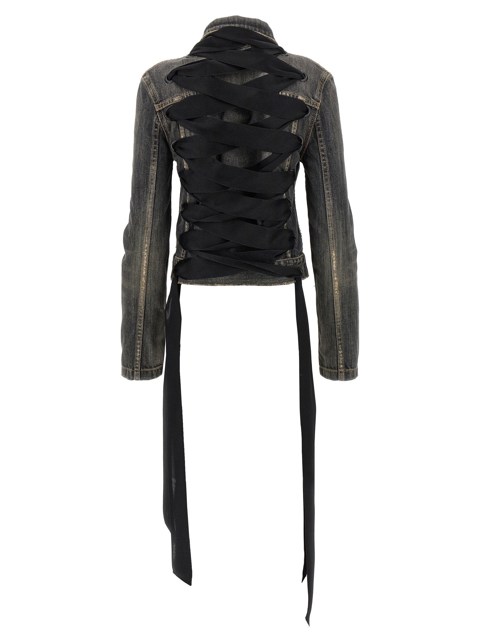 Balenciaga Lace Up Denim Jacket