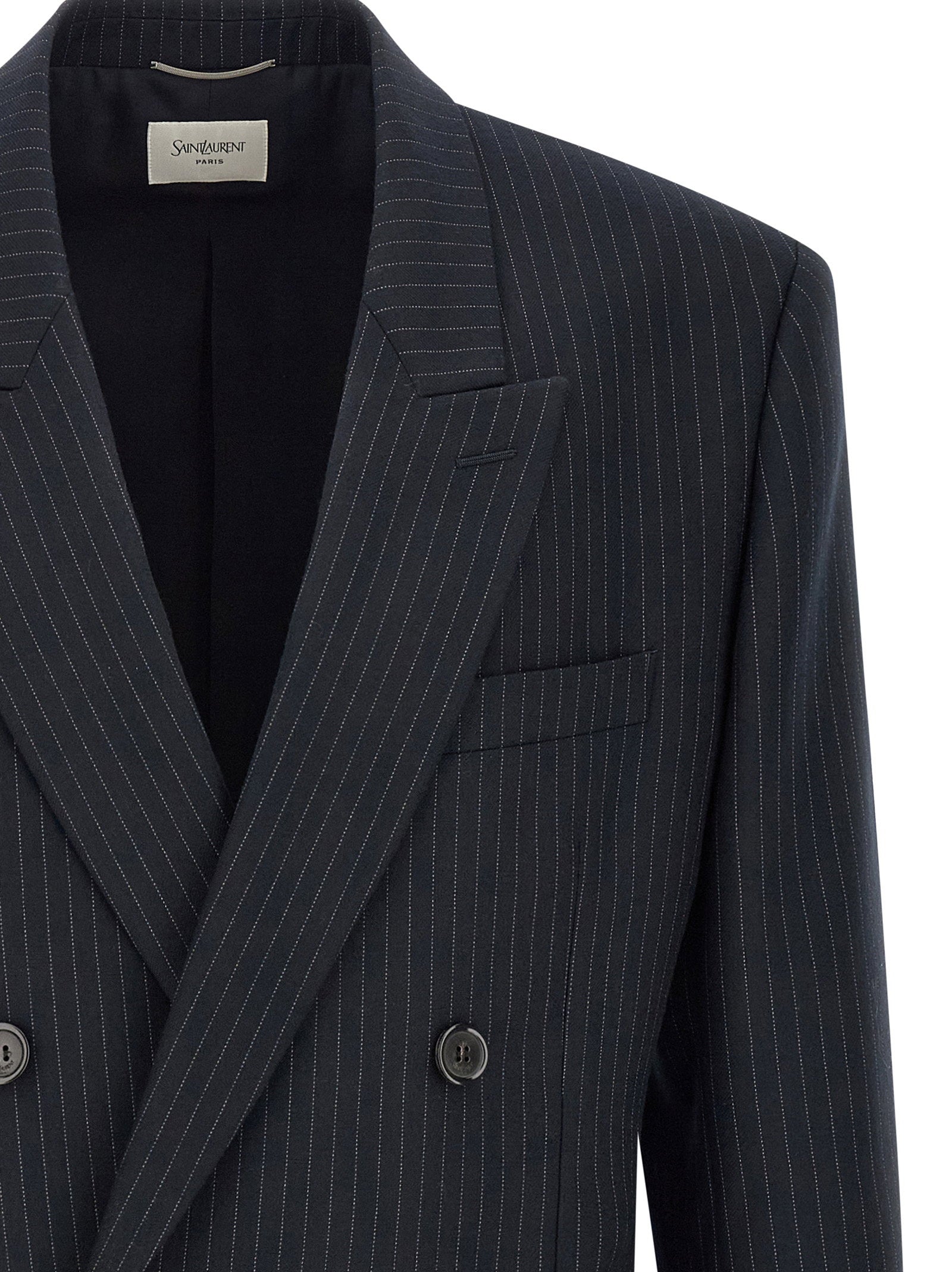 Saint Laurent Pinstriped Double-breasted Blazer