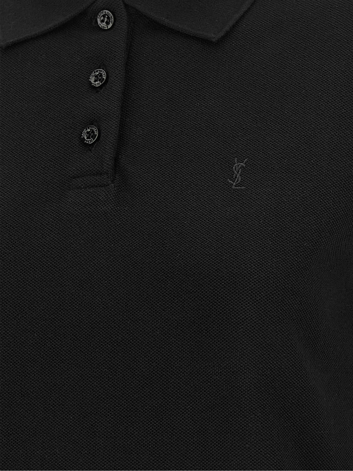Saint Laurent Cassandre Crop Polo Shirt