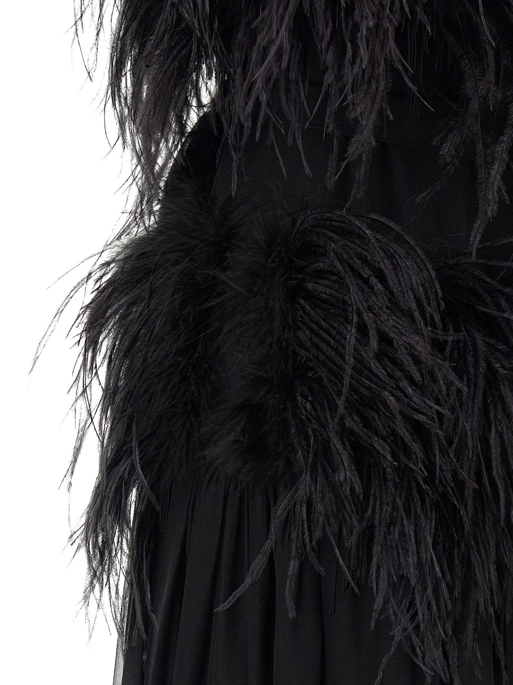 Alberta Ferretti Chiffon And Feather Dress