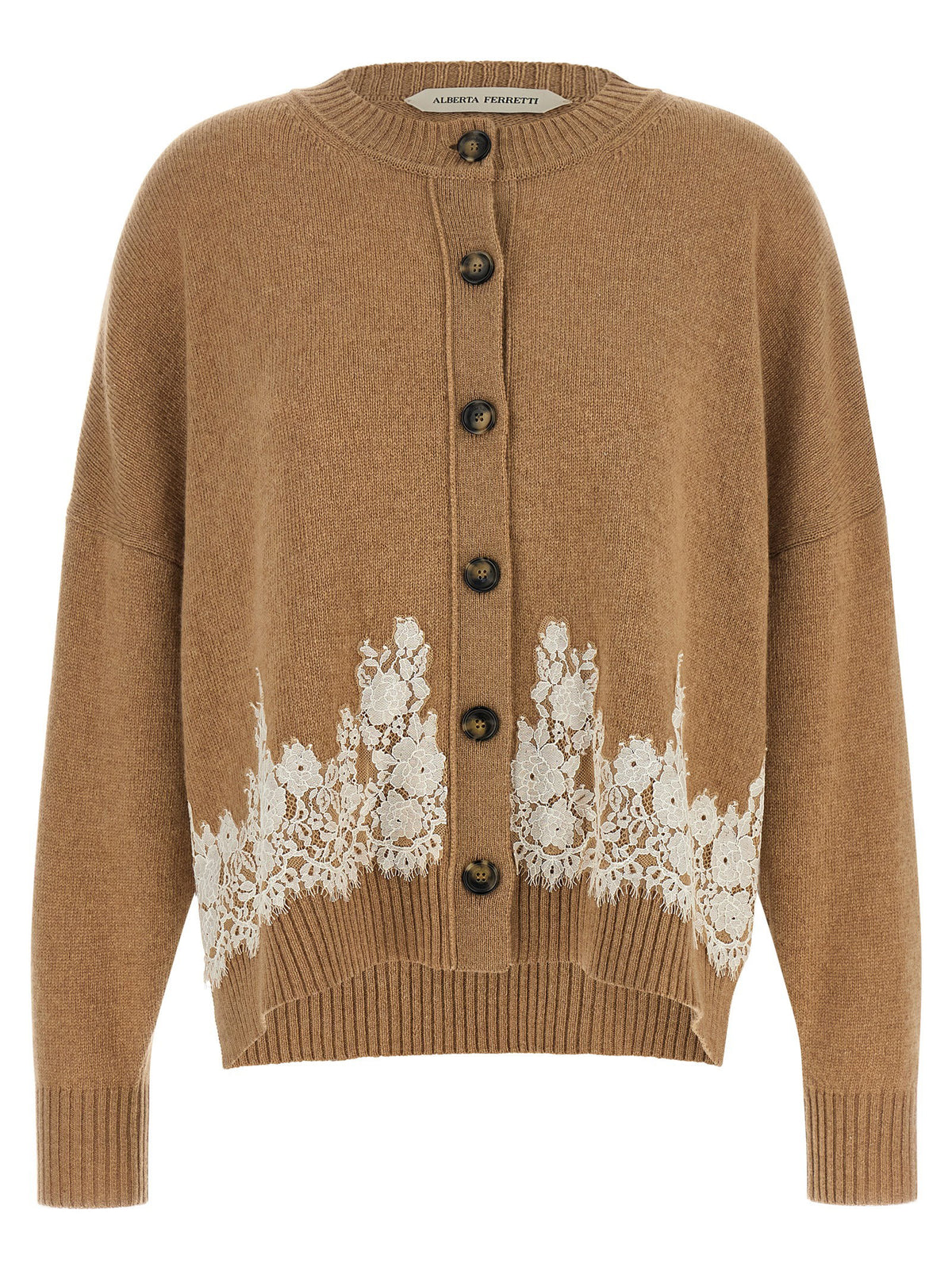 Alberta Ferretti Lace Insert Cardigan