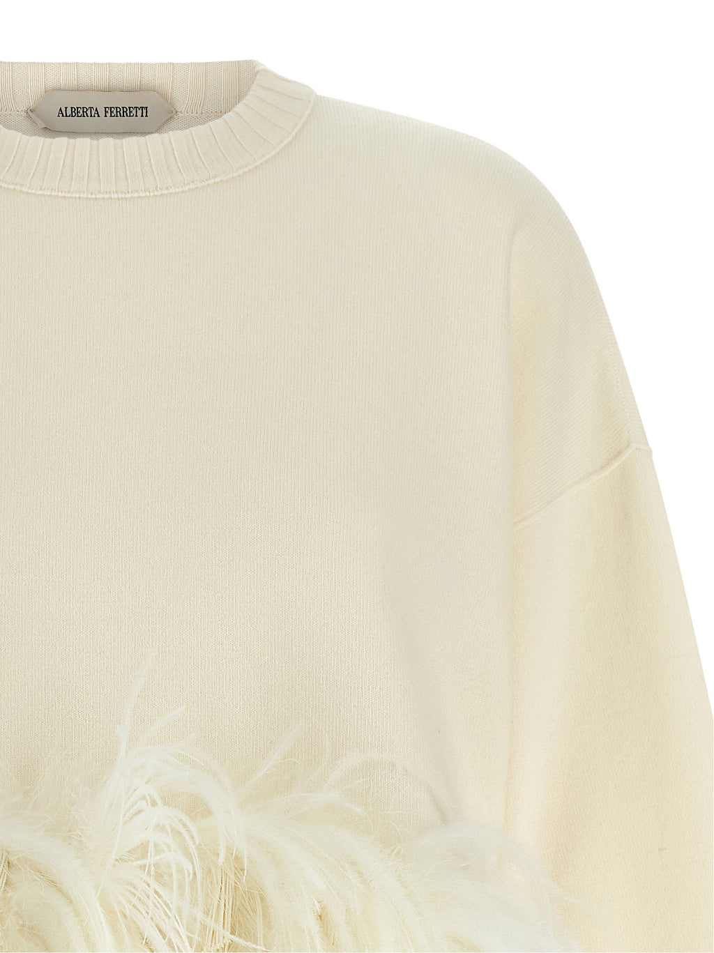 Alberta Ferretti Feather Cropped Sweater
