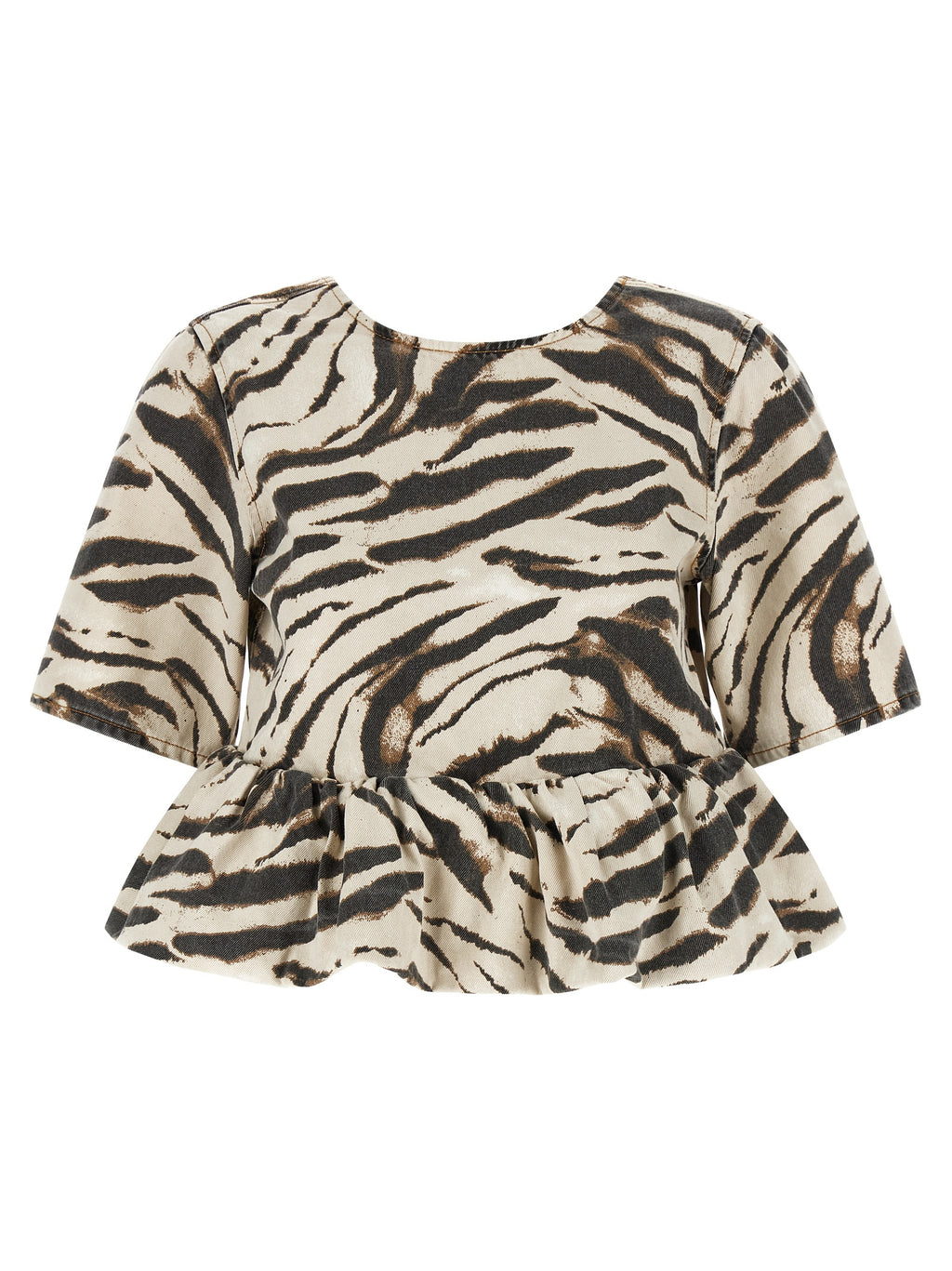 Ganni Zebra Denim Top