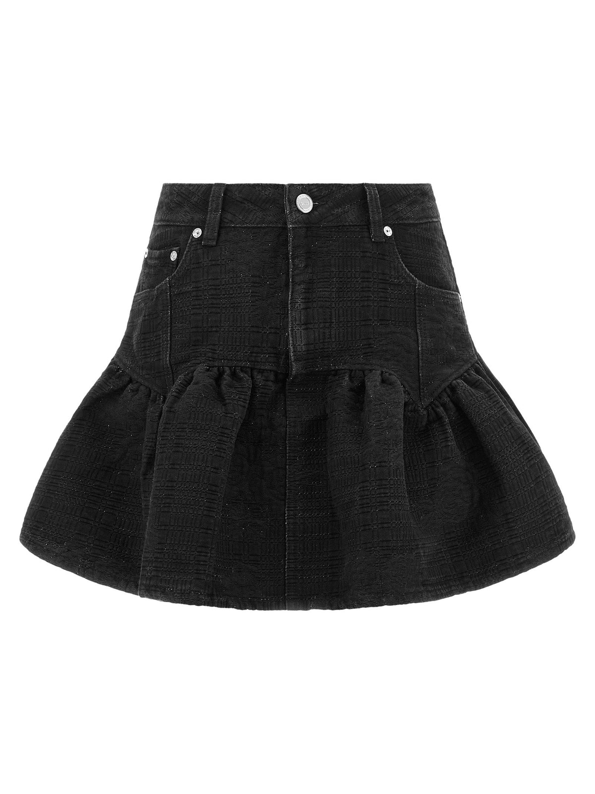 Ganni Lurex Denim Skirt