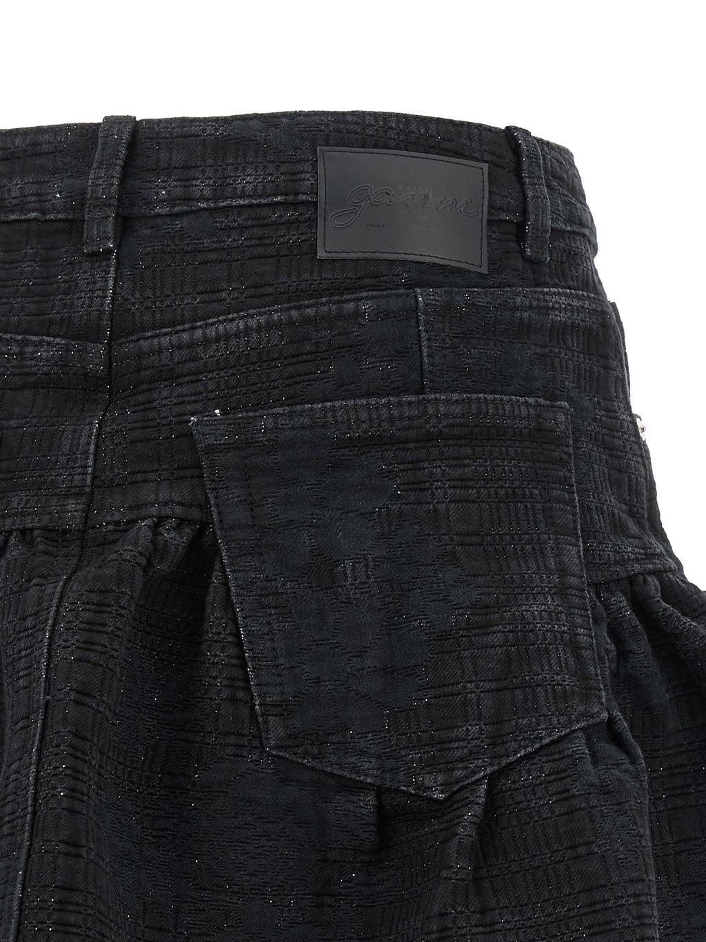 Ganni Lurex Denim Skirt