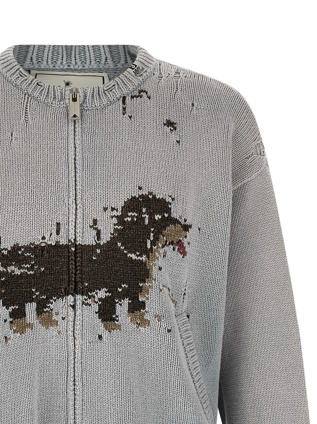 Maison Mihara Yasuhiro Dog Jacquard Knit Cardigan
