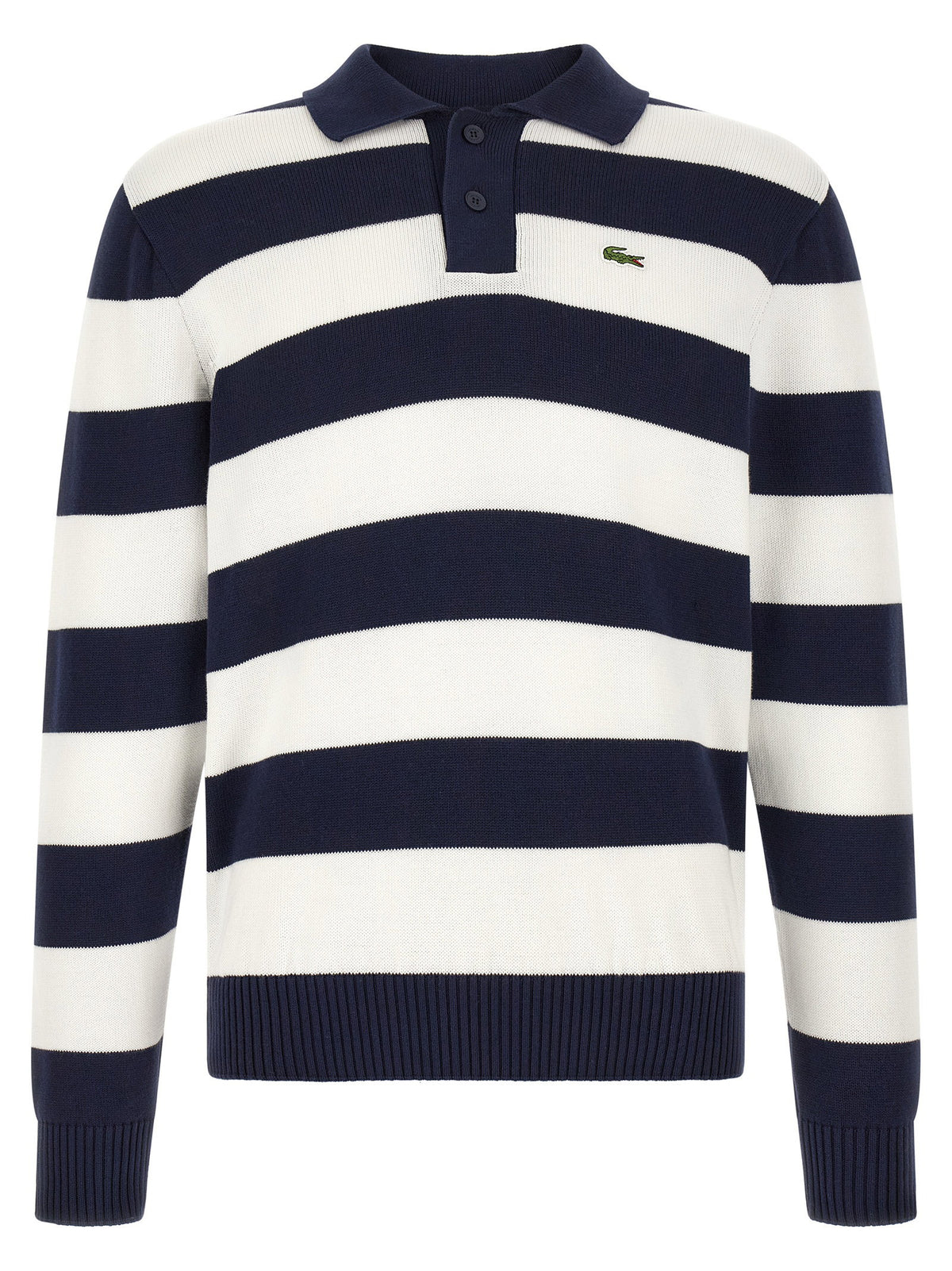 Lacoste Striped Pulover With Polo Collar