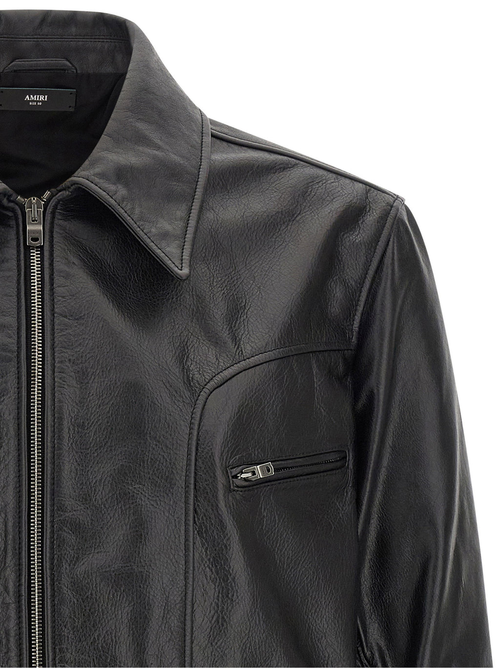 Amiri Leather Jacket With Zip