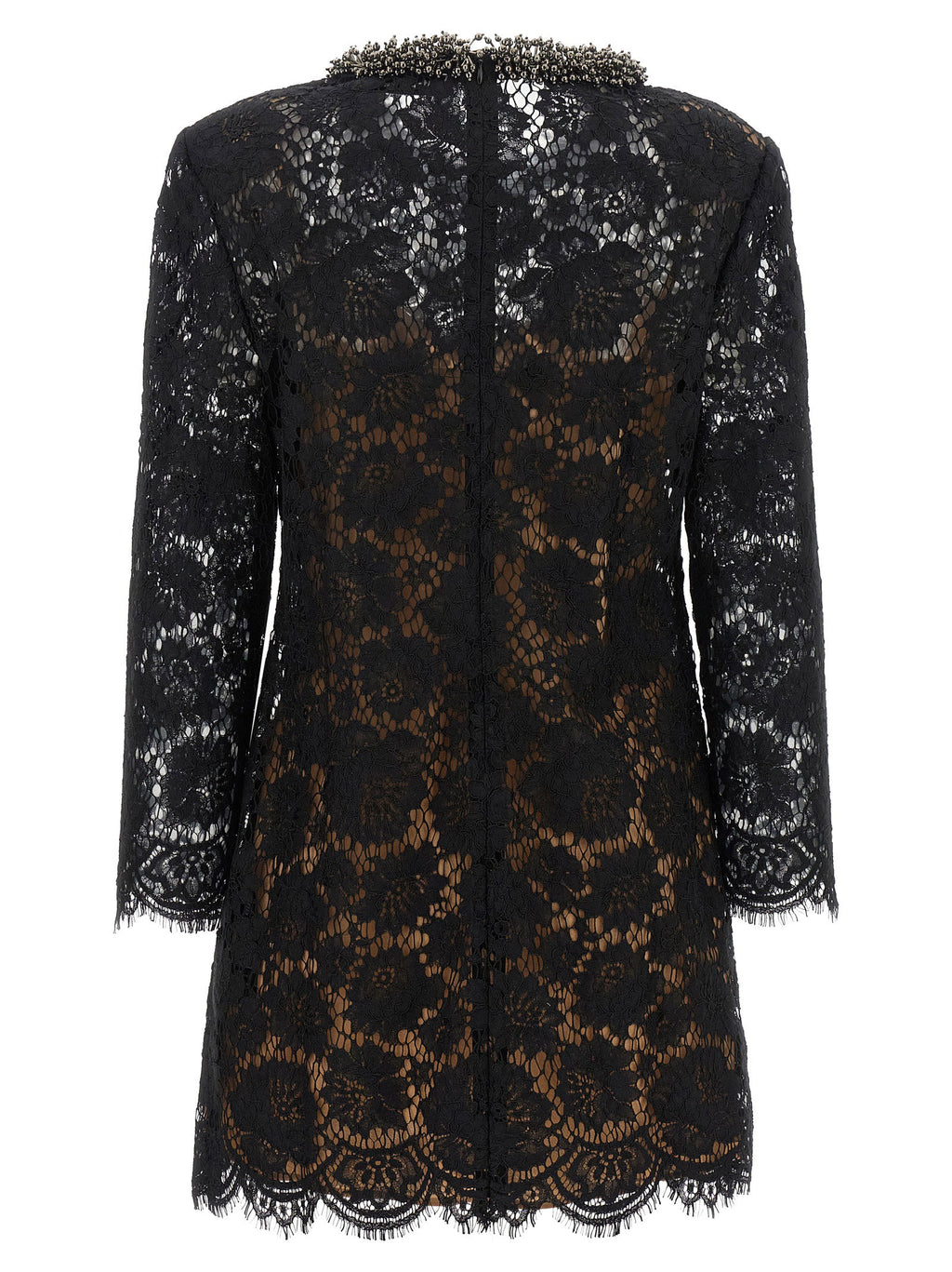 Self-Portrait Lace Dress With Jewel Collar
