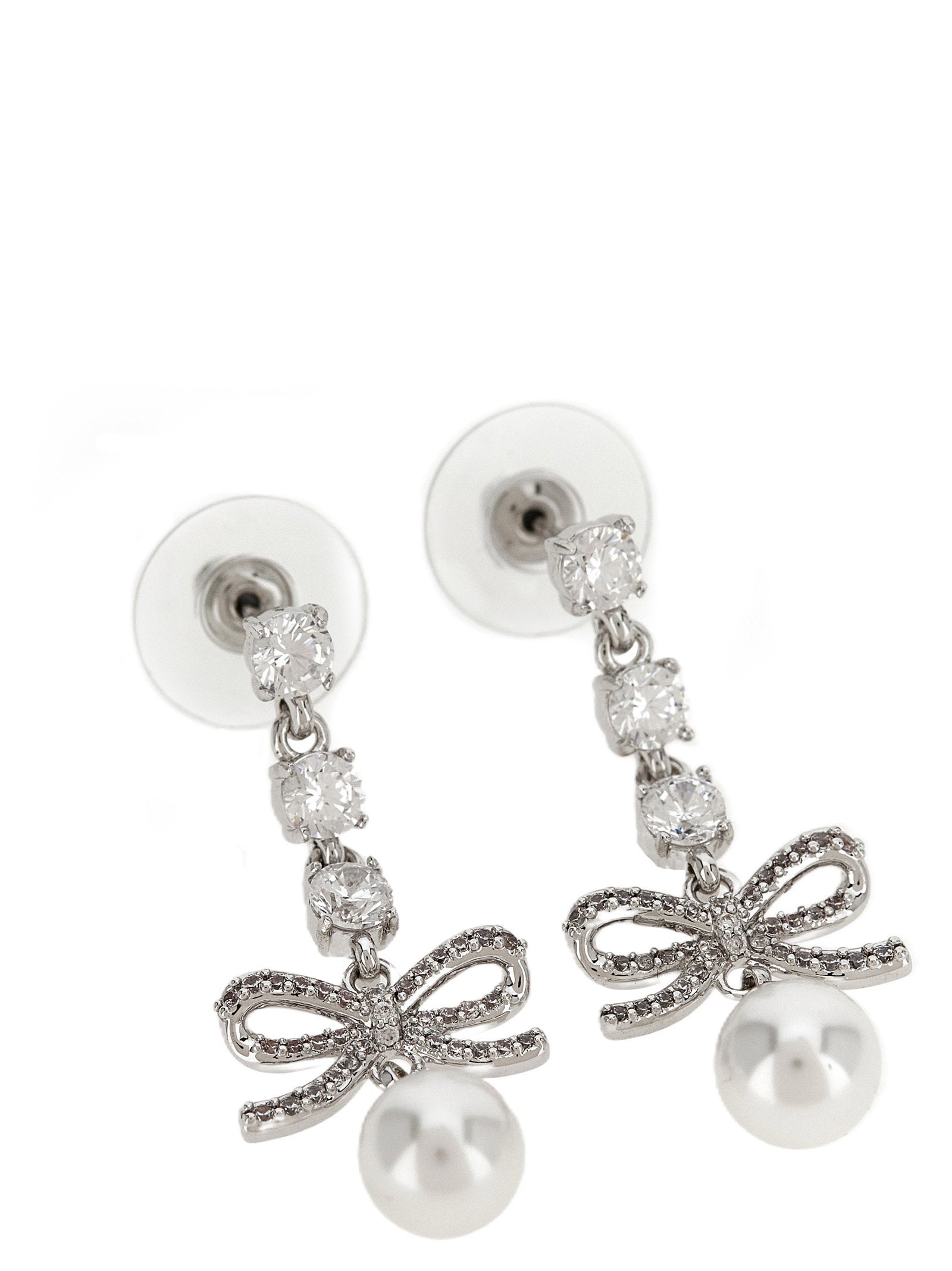 Self-Portrait Bow Crystal Charm Earrings