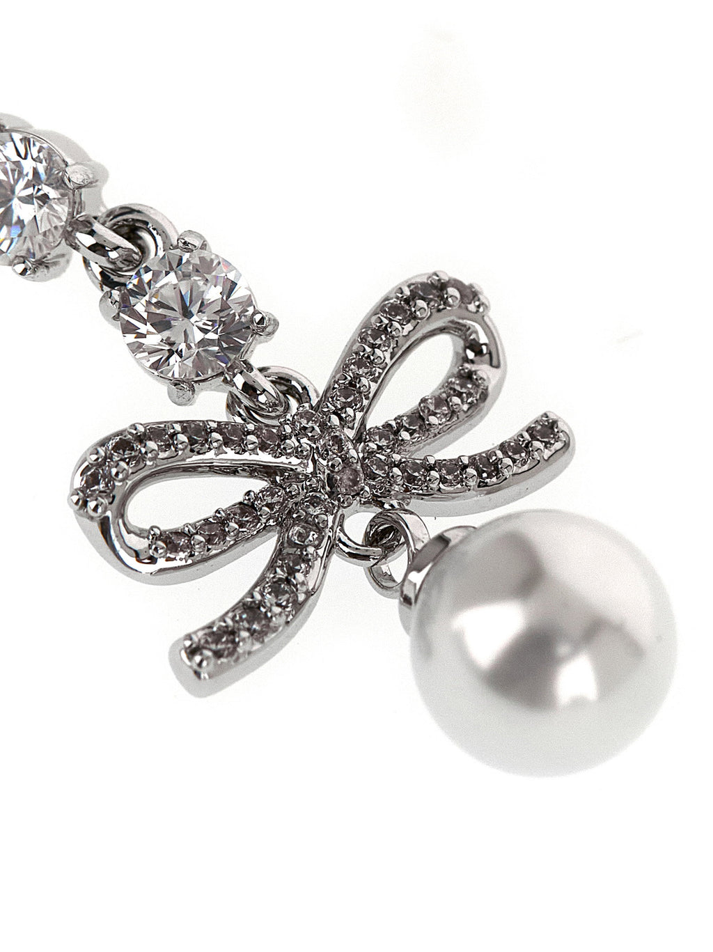 Self-Portrait Bow Crystal Charm Earrings