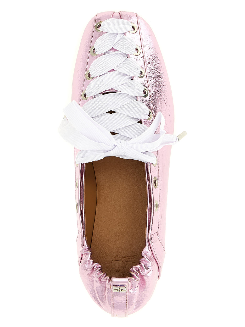 Ganni Lace-up Ballet Flats