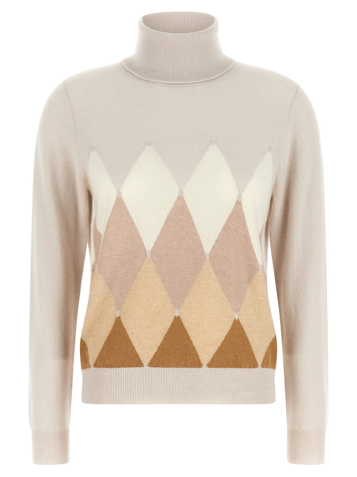 Ballantyne New Diamond Turtleneck Sweater With Diamond Intarsia