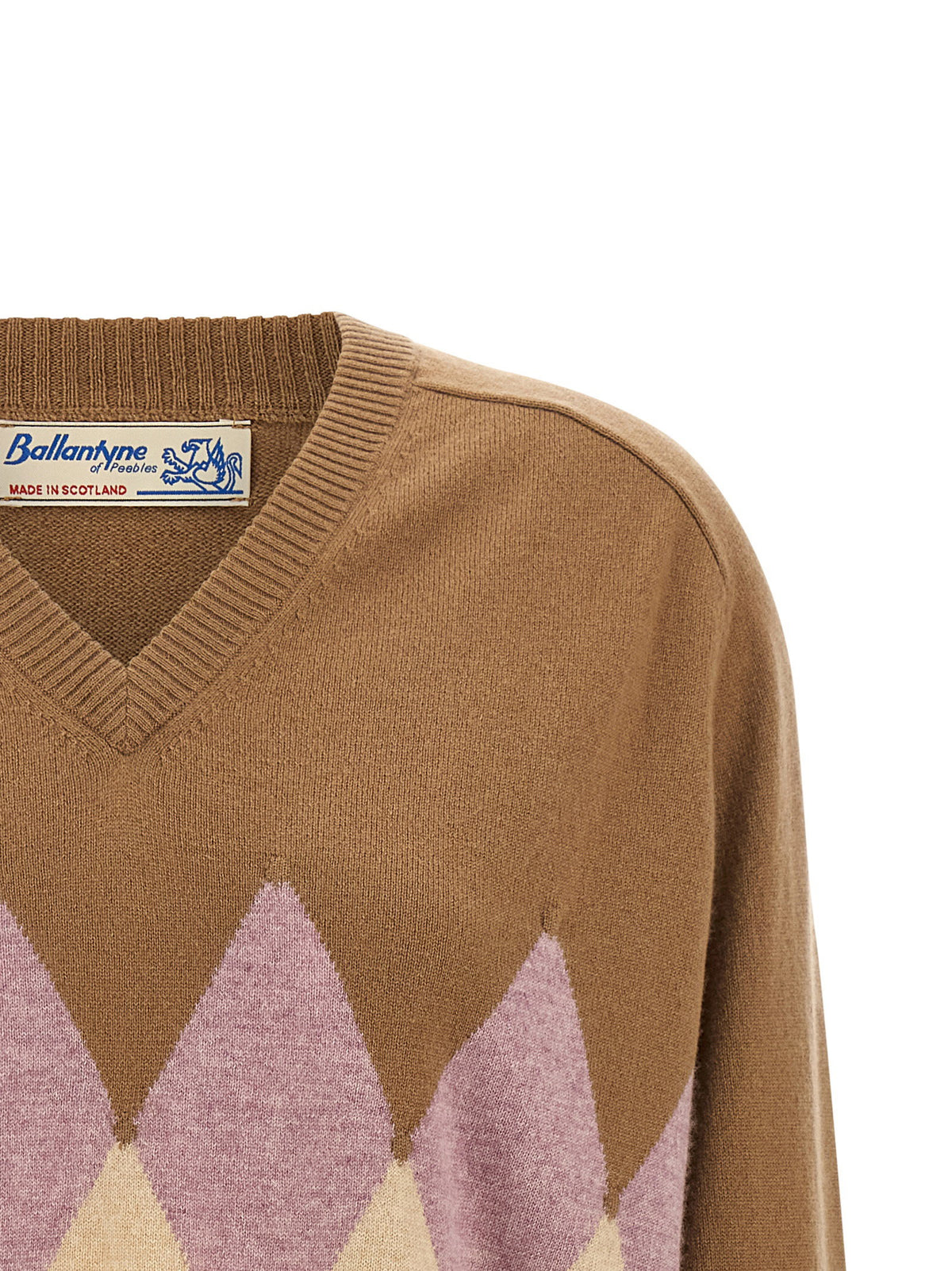 Ballantyne Argyle Intarsia New Diamond Sweater