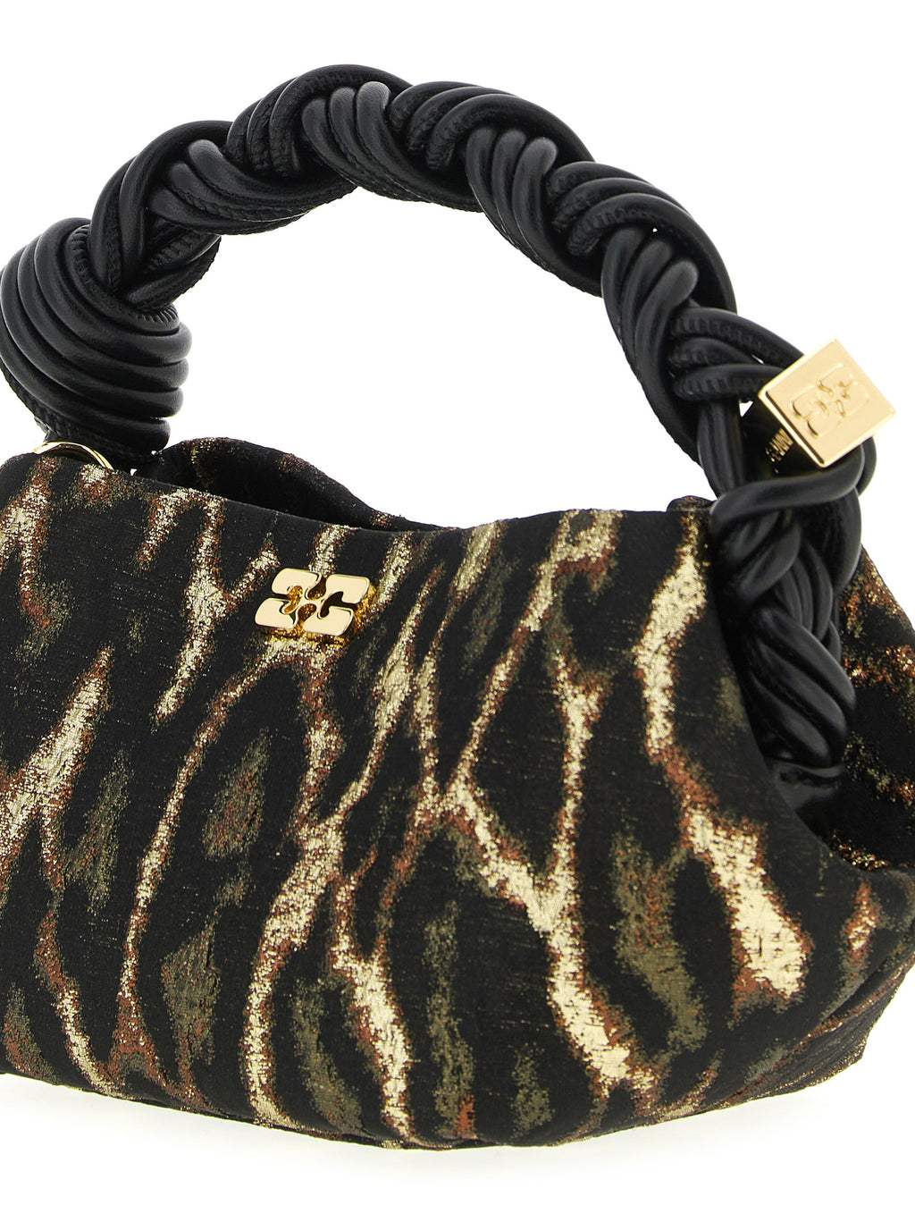 Ganni Metallic Cloque Bou Handbag