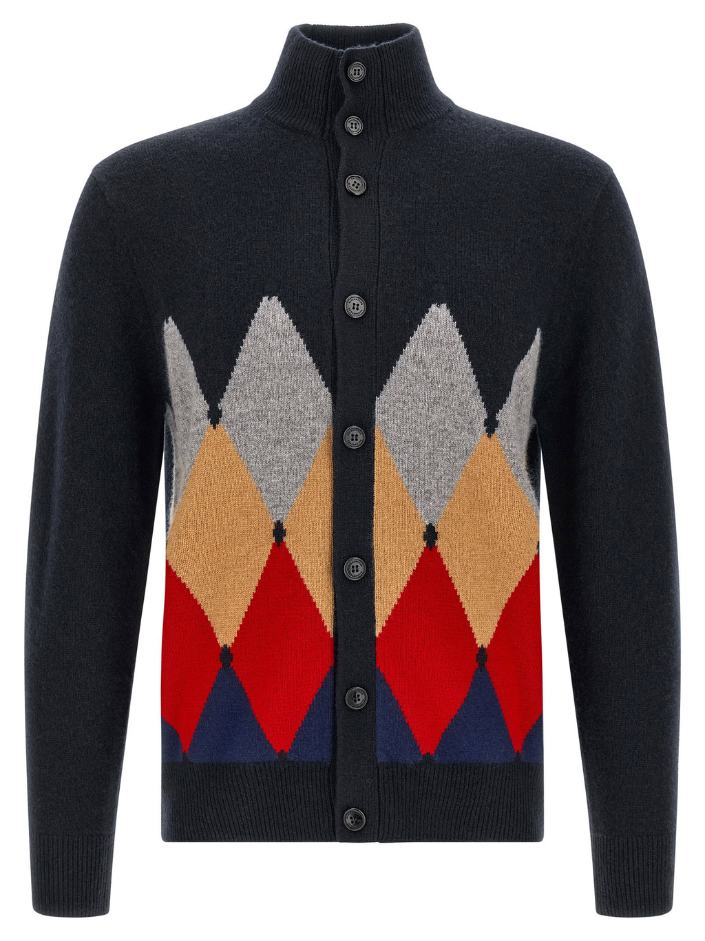 Ballantyne Classic Diamond Diamond Intarsia Cardigan
