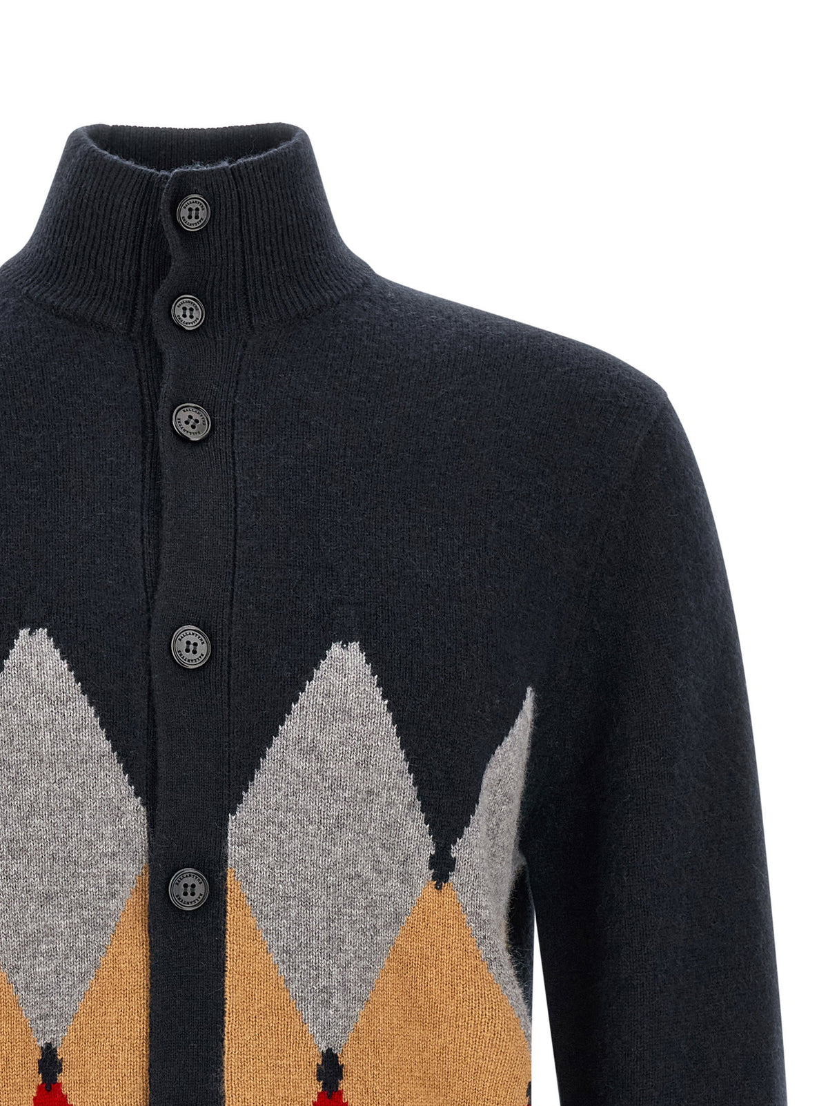 Ballantyne Classic Diamond Diamond Intarsia Cardigan