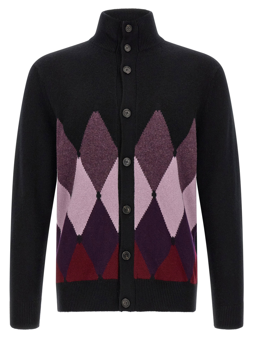 Ballantyne Classic Diamond Diamond Intarsia Cardigan