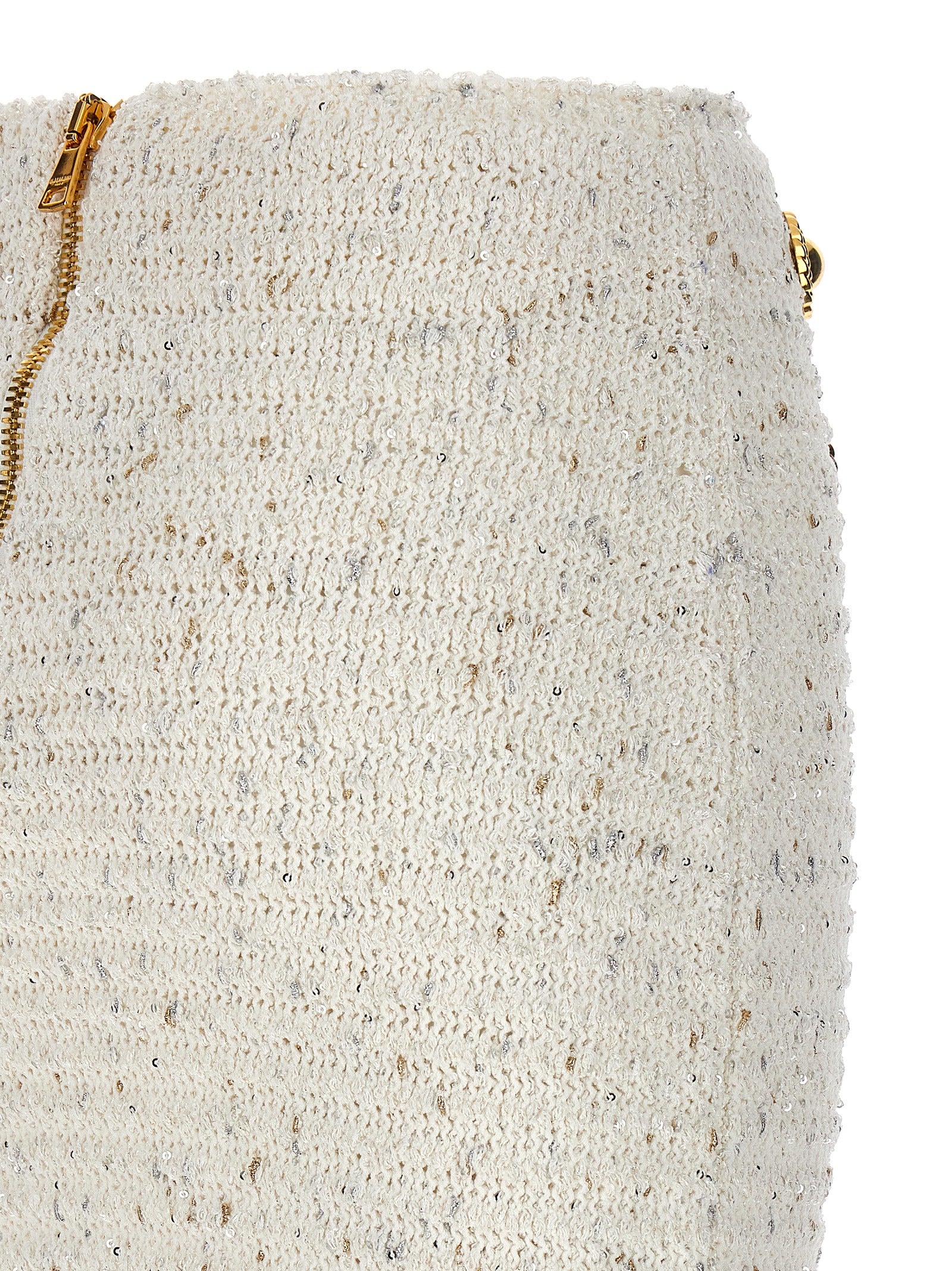 Balmain Fringed Tweed Skirt