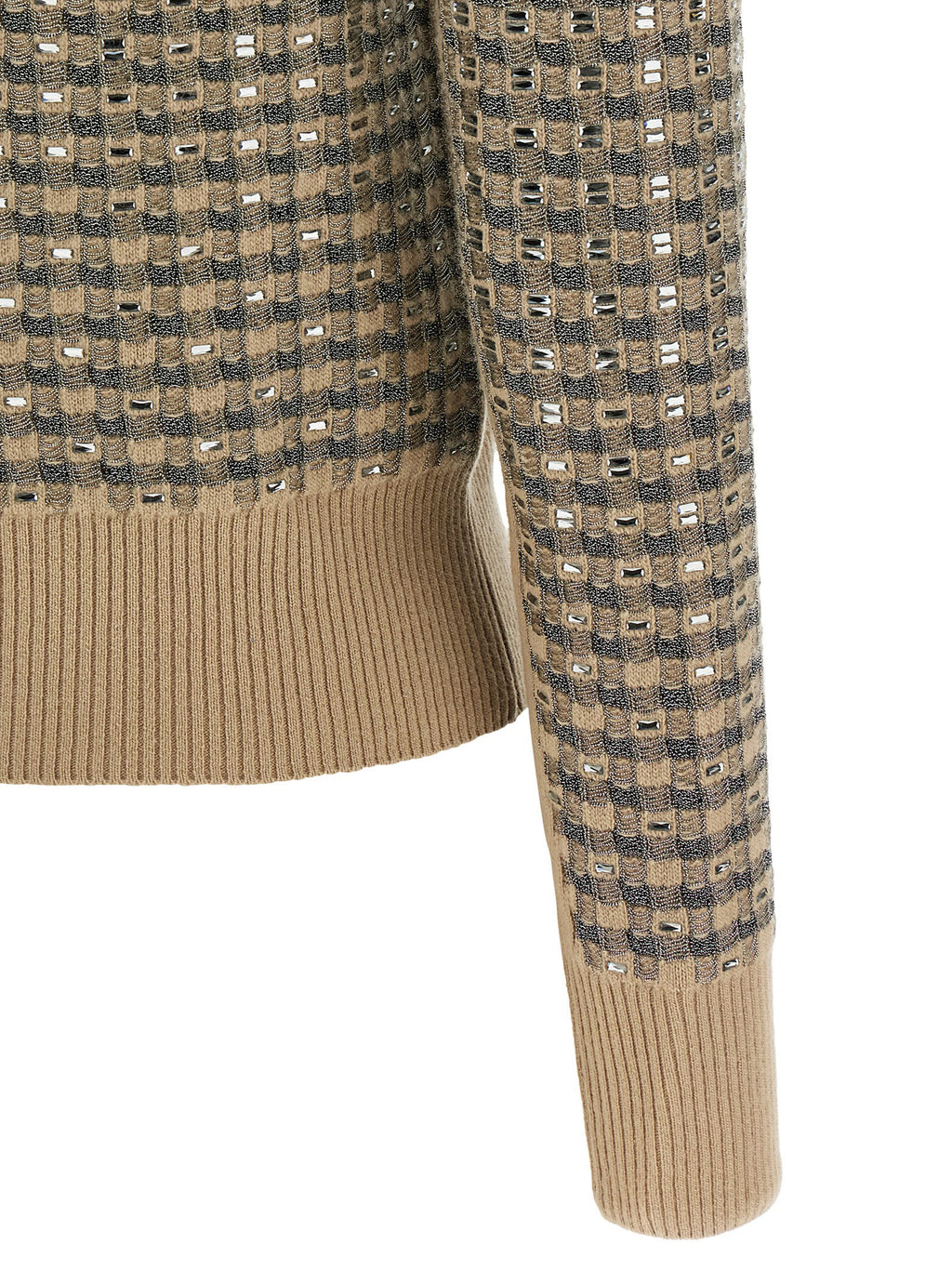 Ermanno Scervino Check Cardigan With Crystals