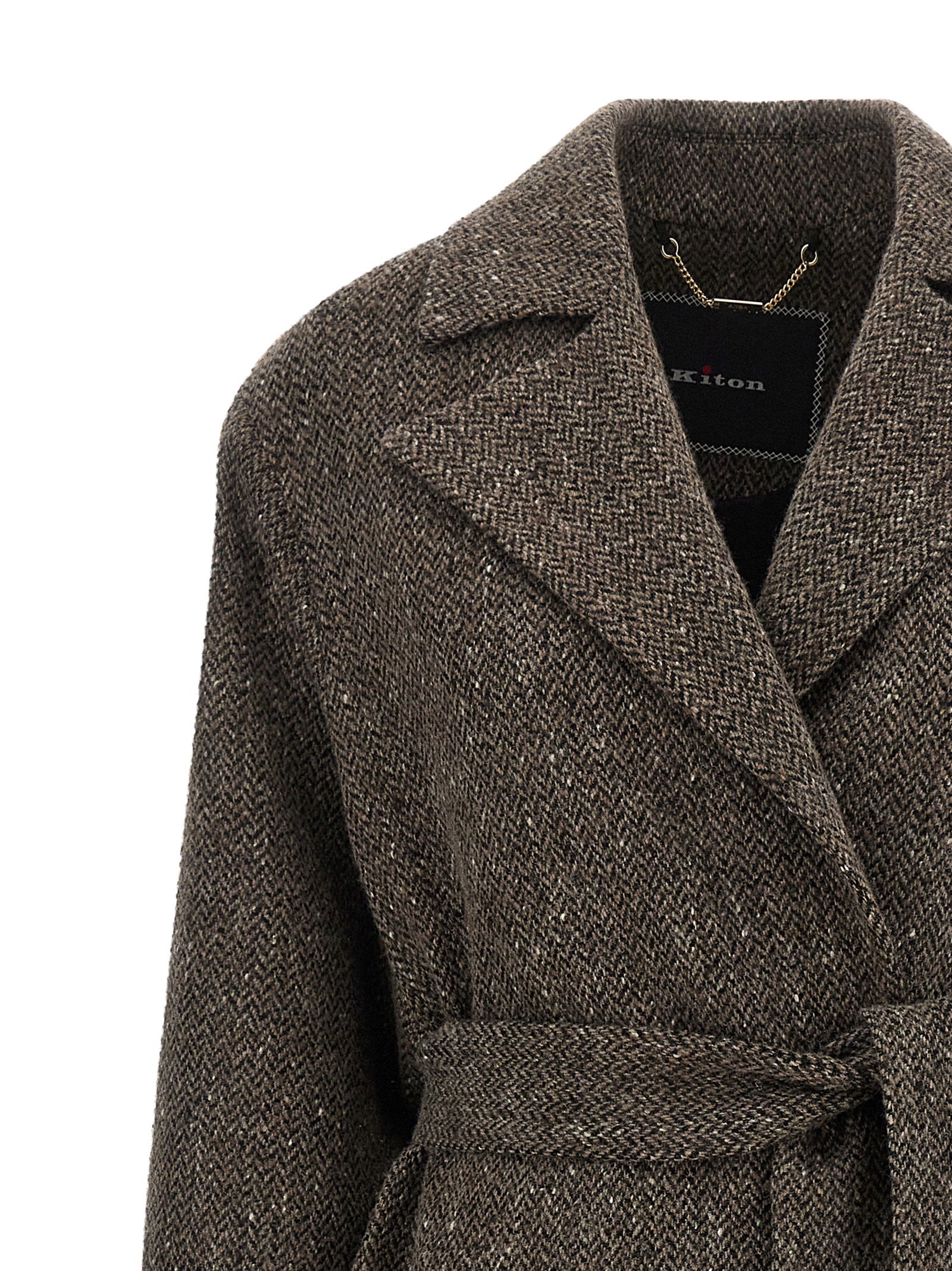 Kiton Chevron Wool Coat