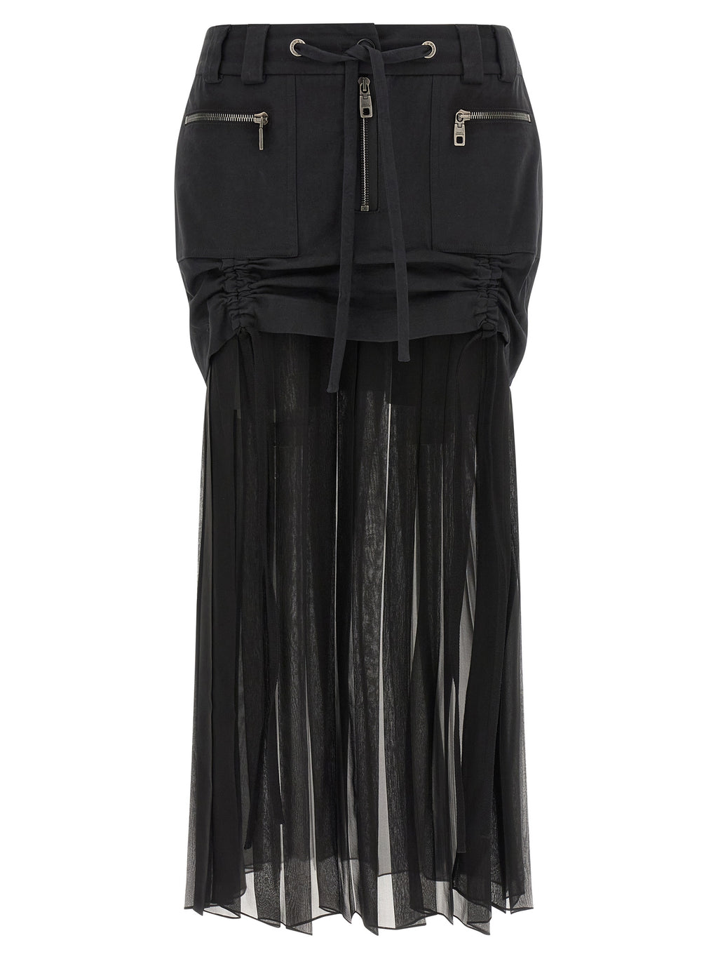 Dolce & Gabbana Twill And Chiffon Skirt
