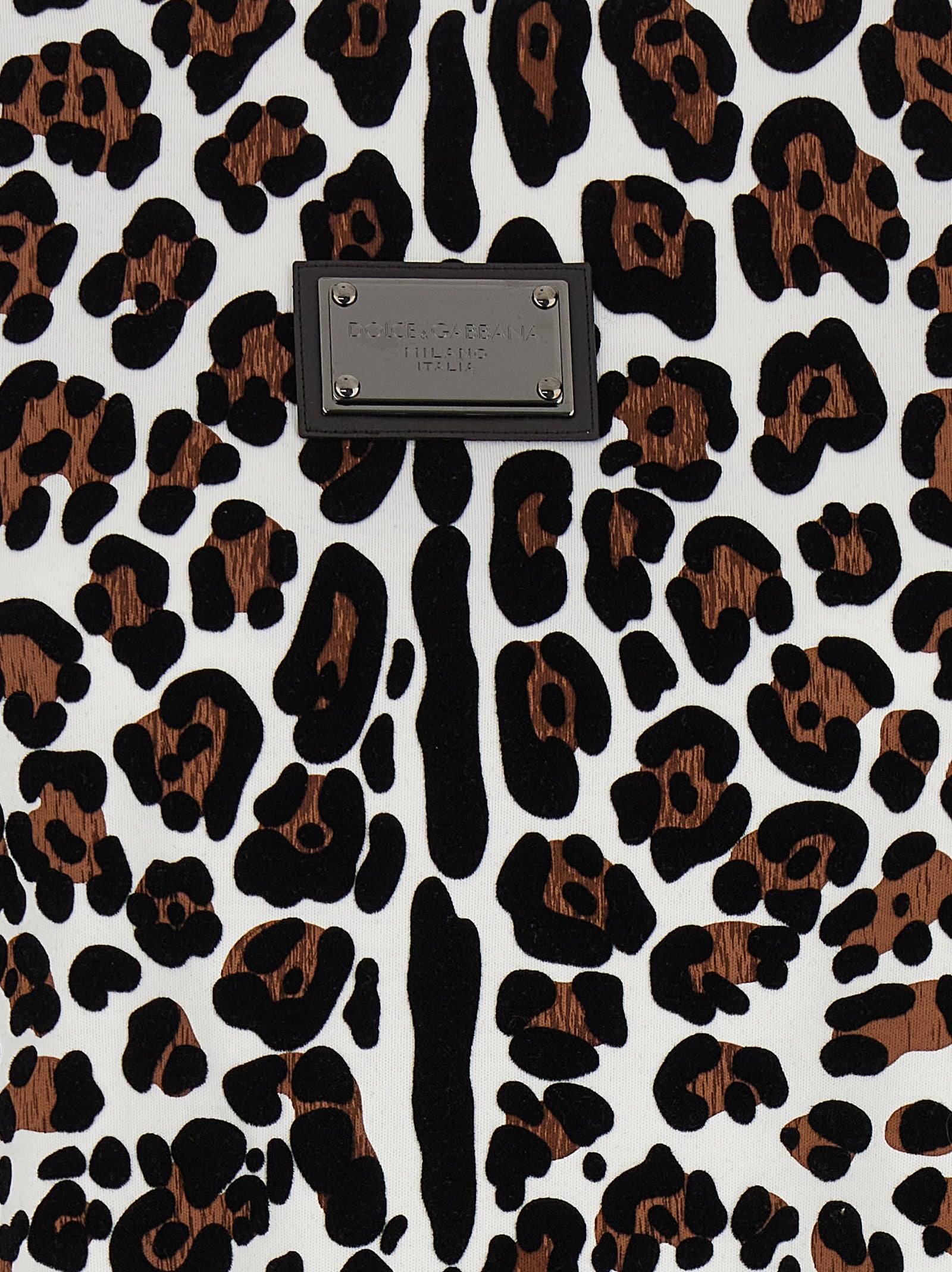 Dolce & Gabbana Animal Print Logo Plaque T-shirt