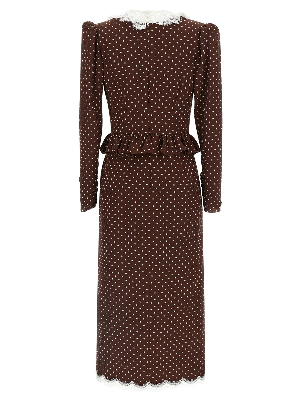 Alessandra Rich Polka Dot Midi Dress