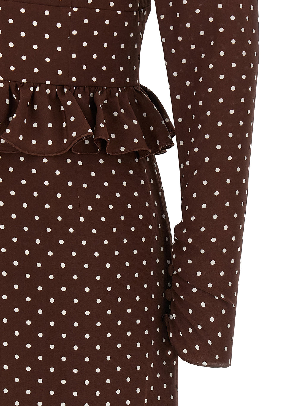 Alessandra Rich Polka Dot Midi Dress