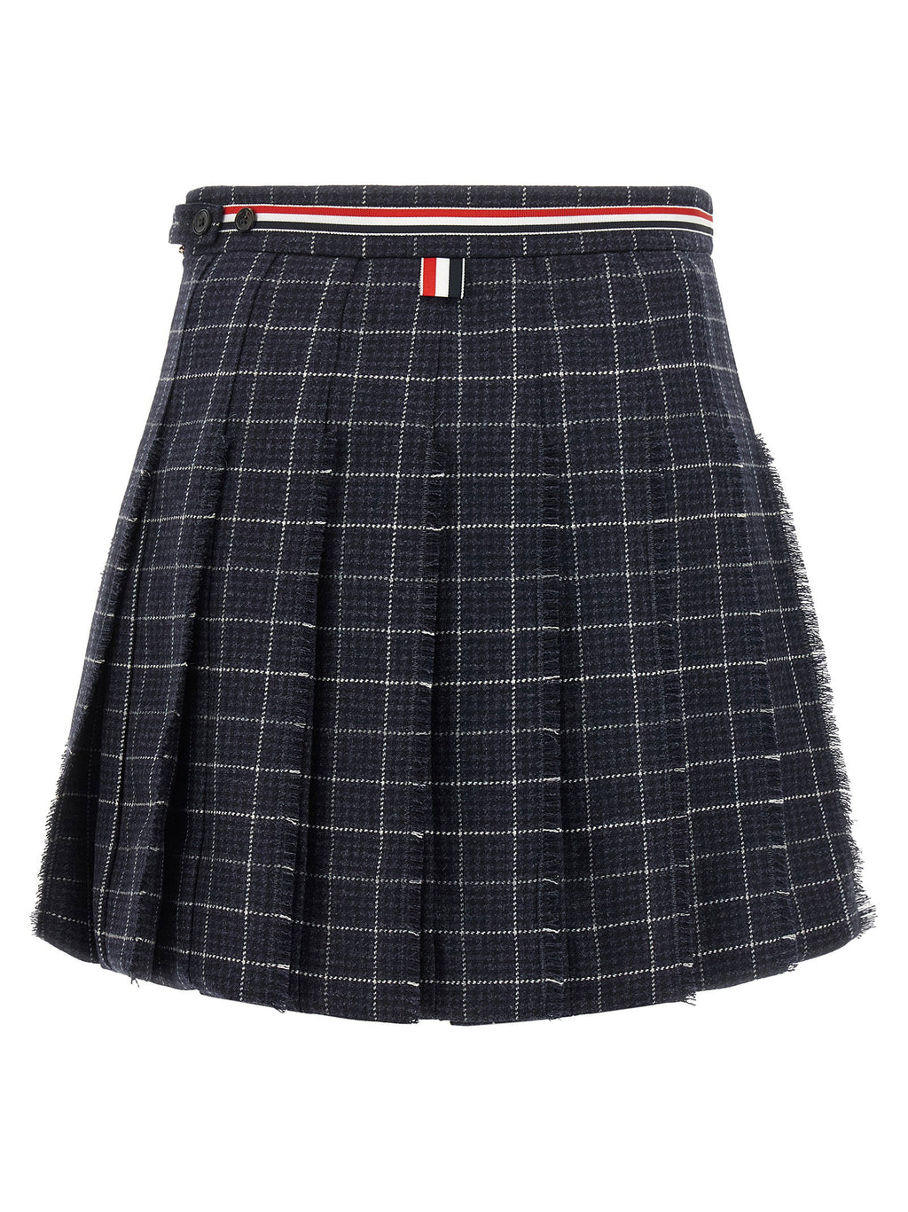 Thom Browne Rwb Pleated Tweed Skirt