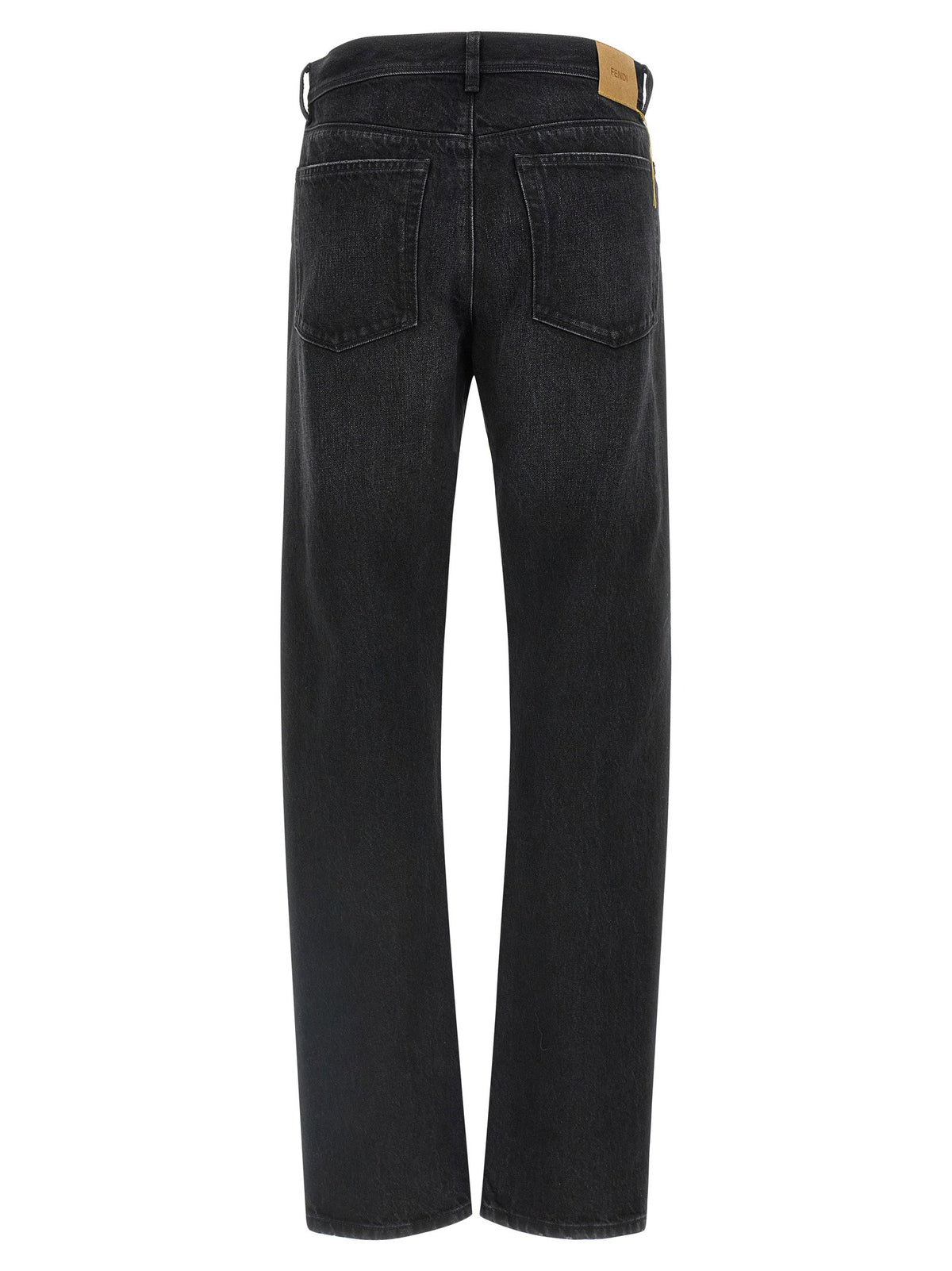 Fendi Yellow Stitching Jeans With Visible Thread