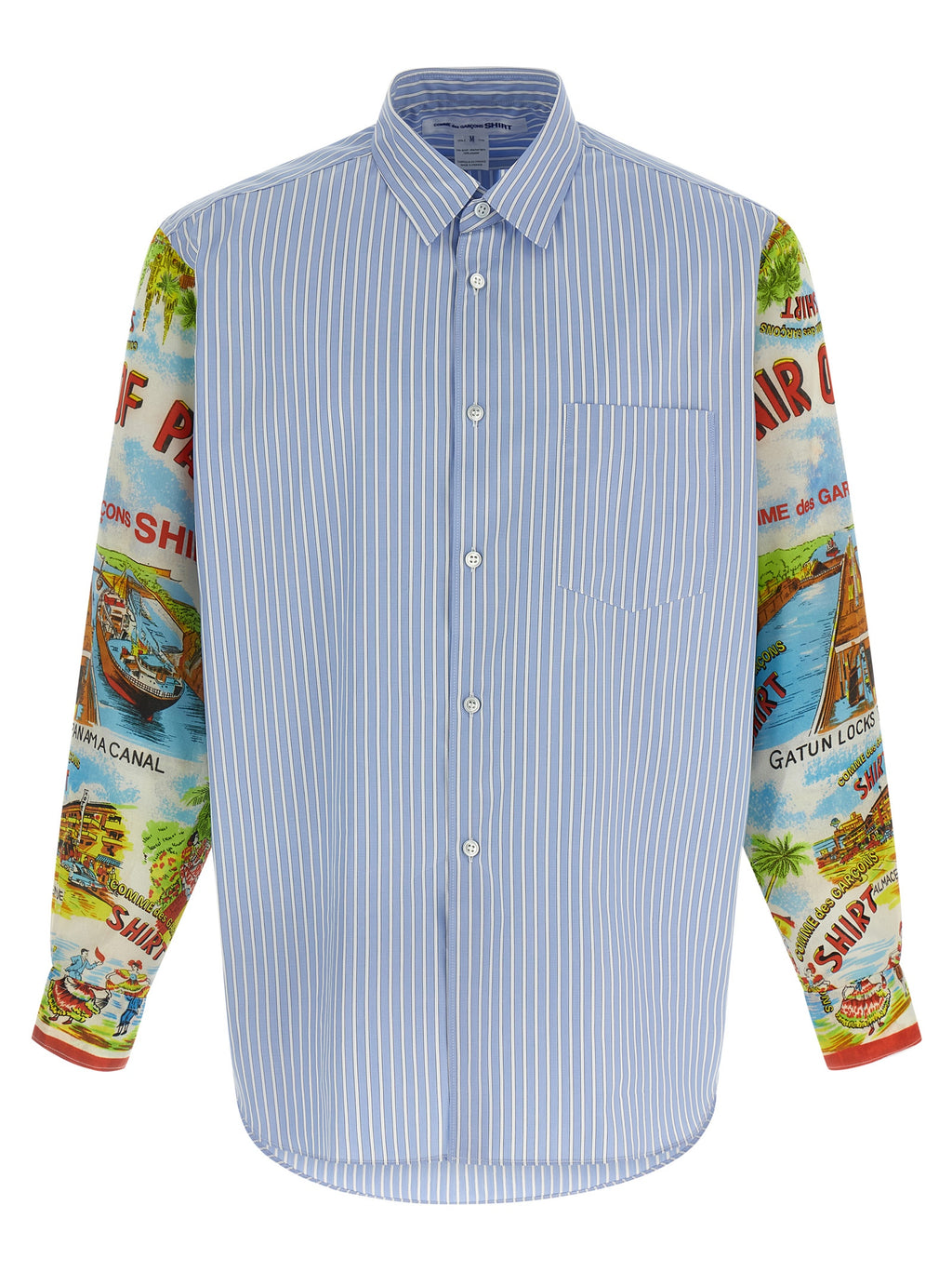 Comme Des Garcons Shirt Patterned Sleeve Shirt