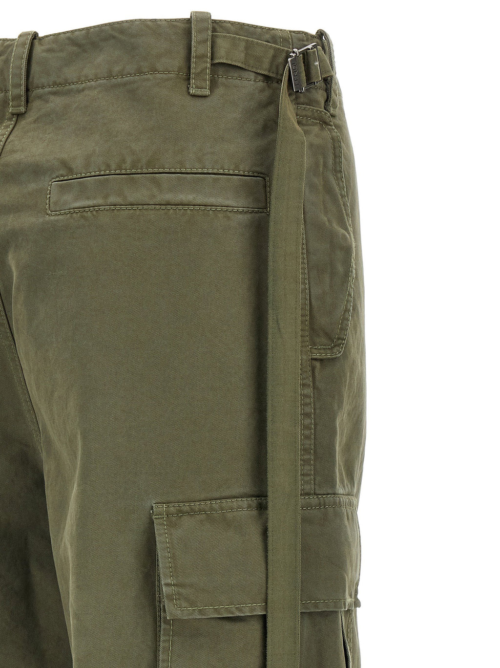 Fendi Double Stitch Embroidery Pants