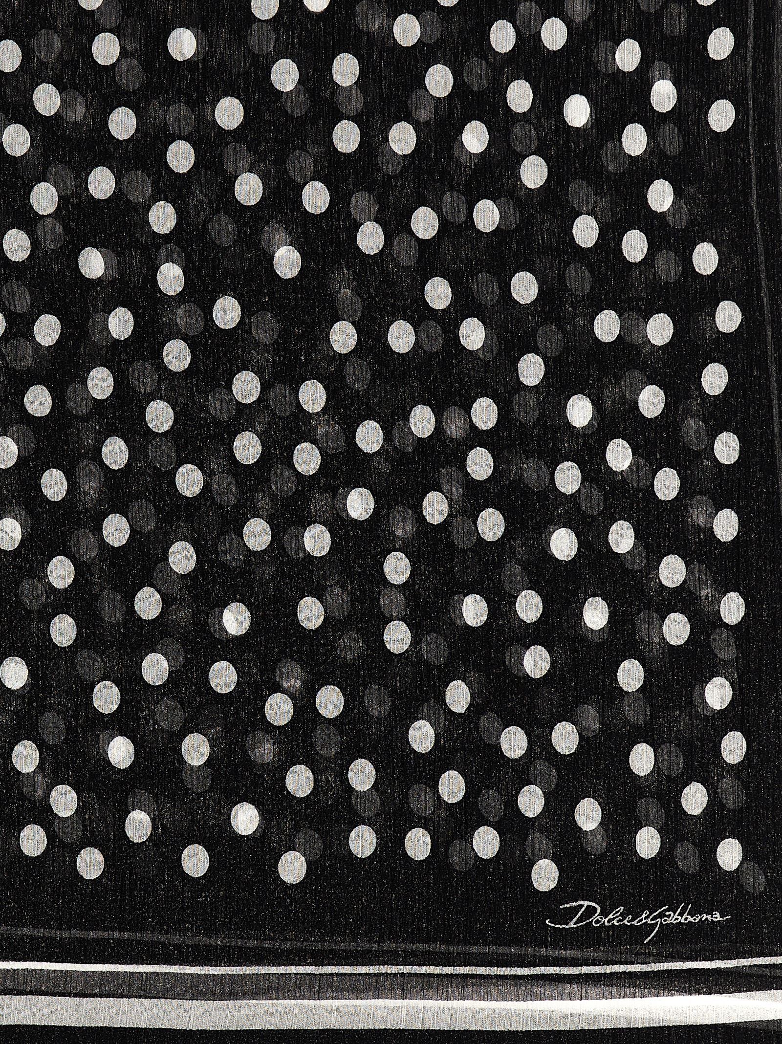 Dolce & Gabbana Polka Dot Chiffon Scarf