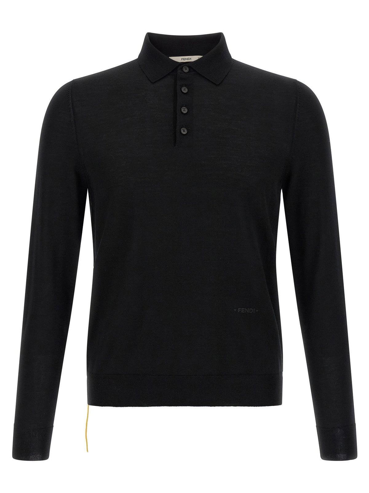 Fendi Yellow Stitching Polo Shirt With Visible Thread