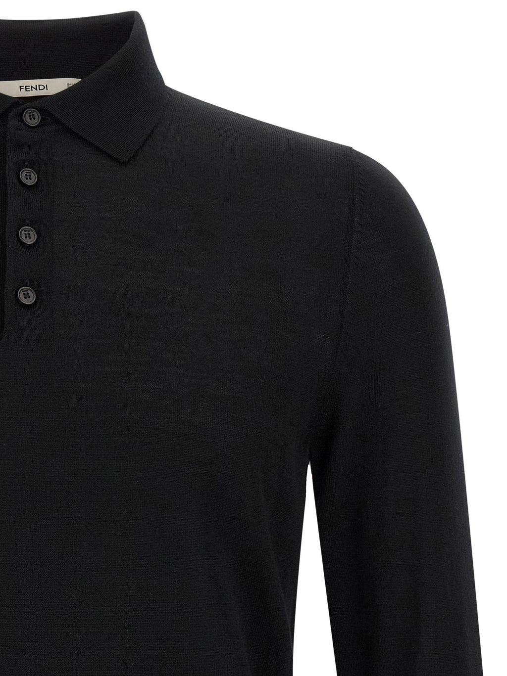 Fendi Yellow Stitching Polo Shirt With Visible Thread