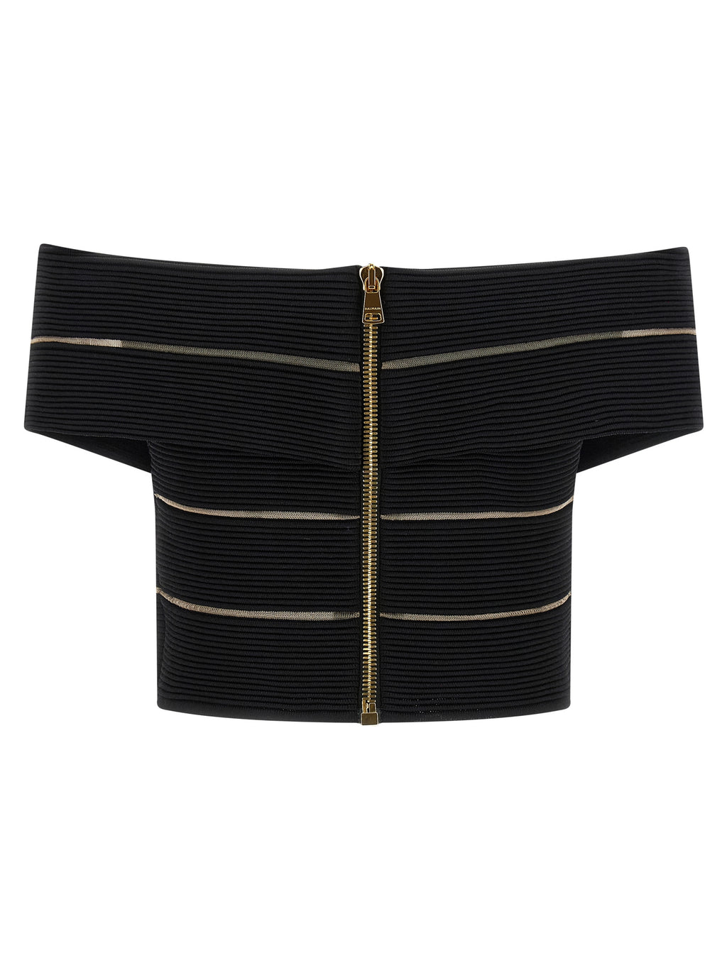 Balmain Off-the-shoulder Crop Top