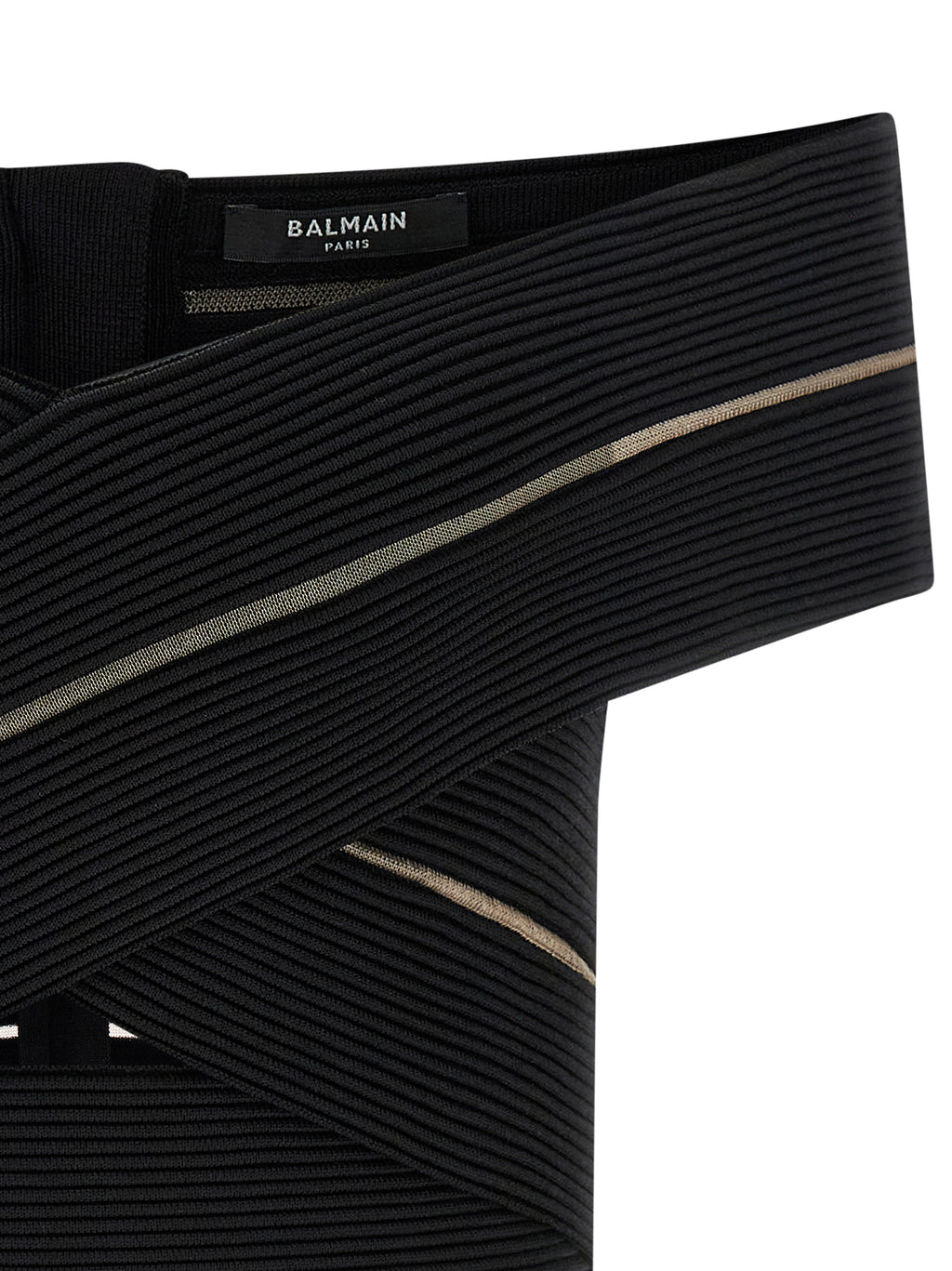 Balmain Off-the-shoulder Crop Top