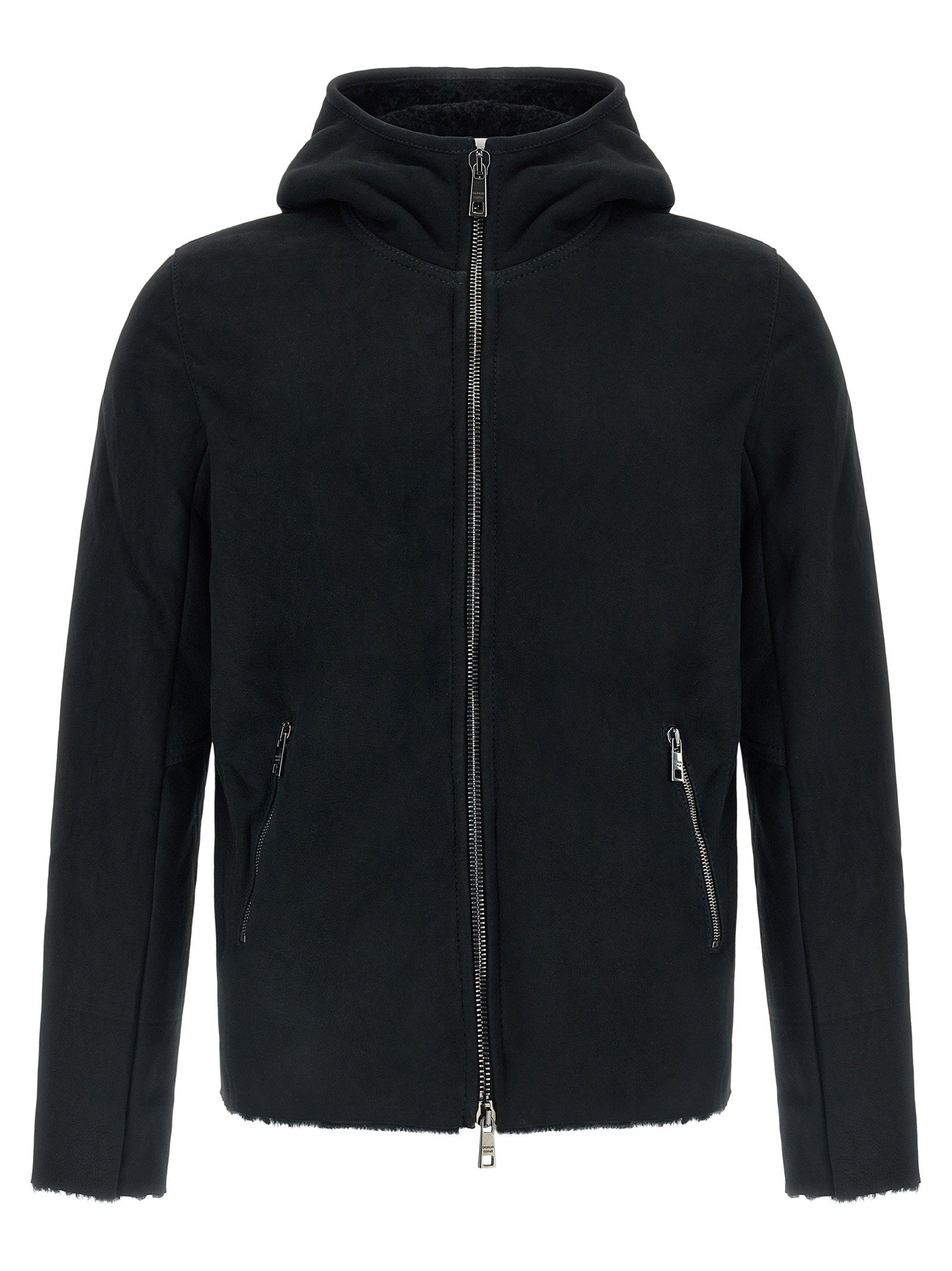 Giorgio Brato Velour Leather Hoodie