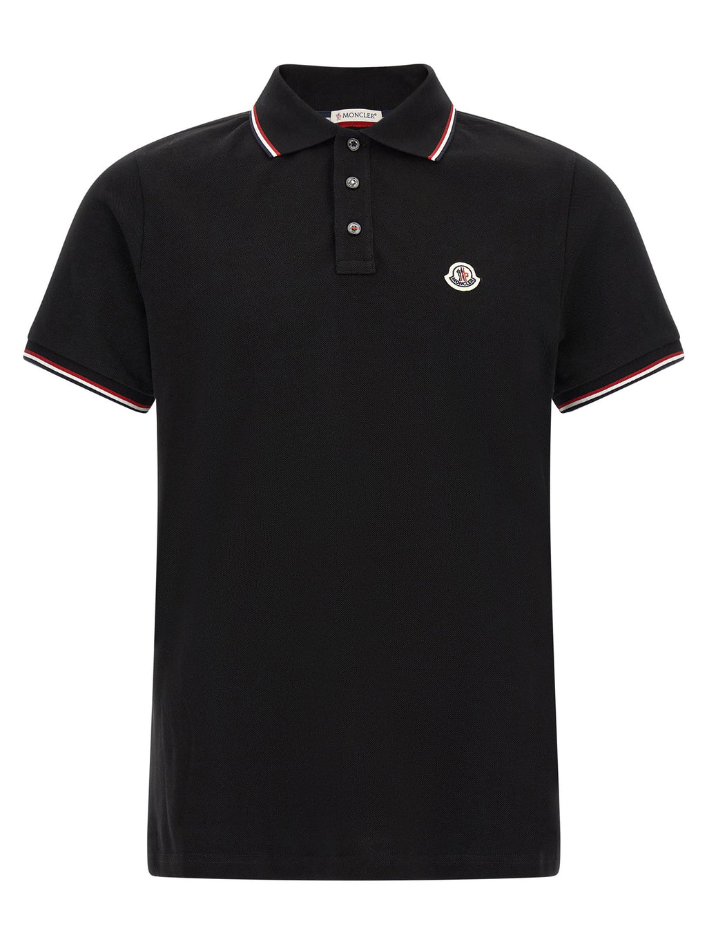 Moncler Tricolor Trim Polo Shirt