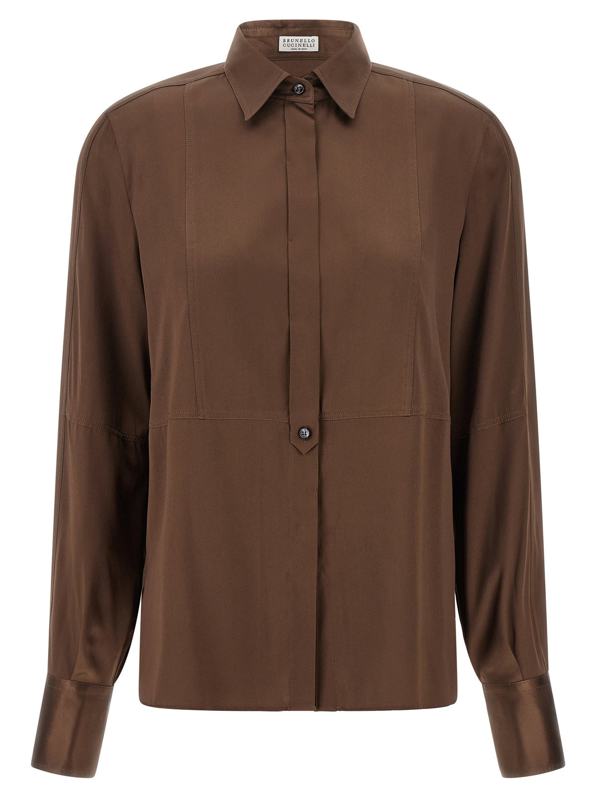 Brunello Cucinelli Stretch Silk Satin Shirt