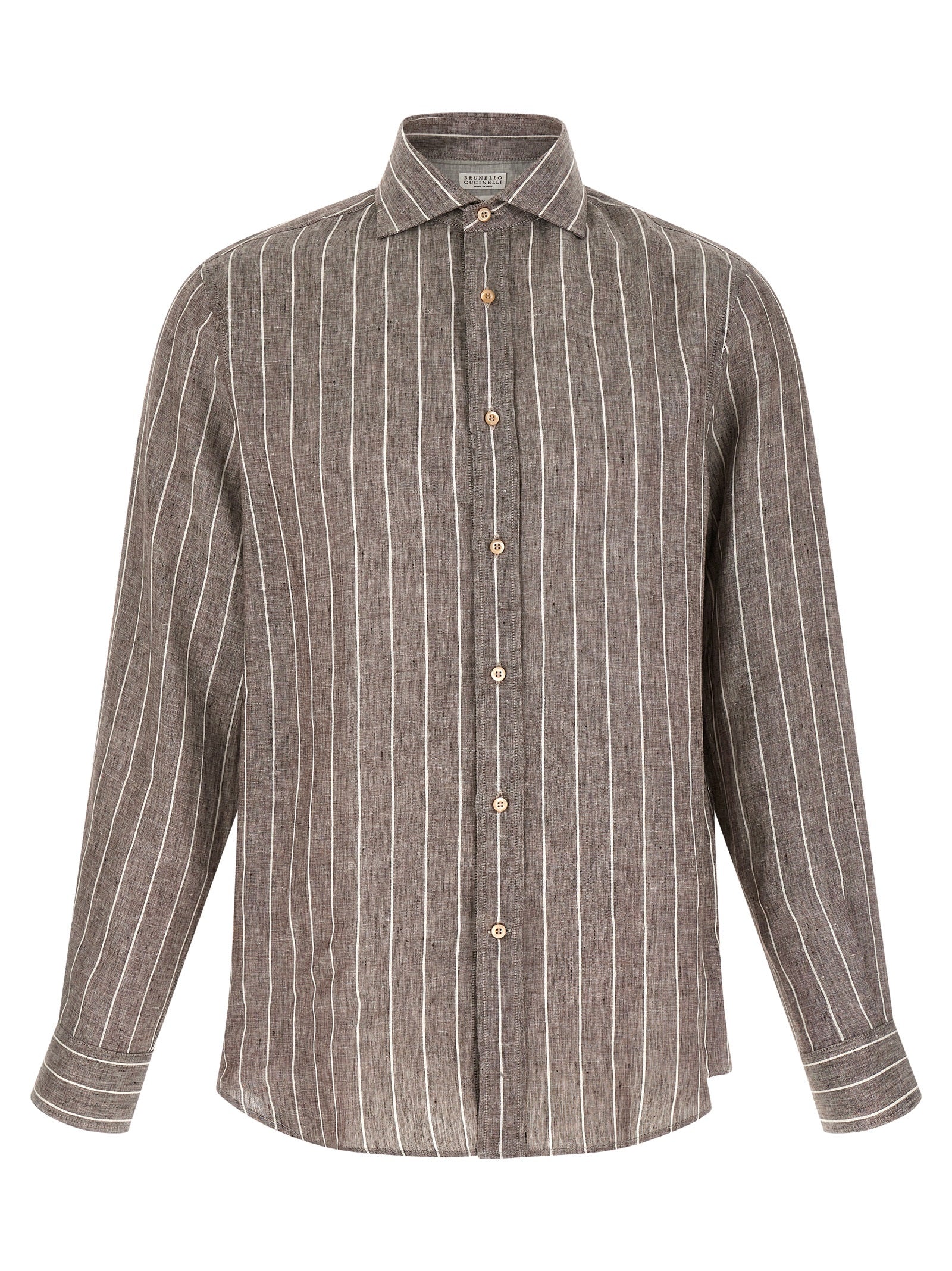 Brunello Cucinelli Pinstriped Canvas Shirt