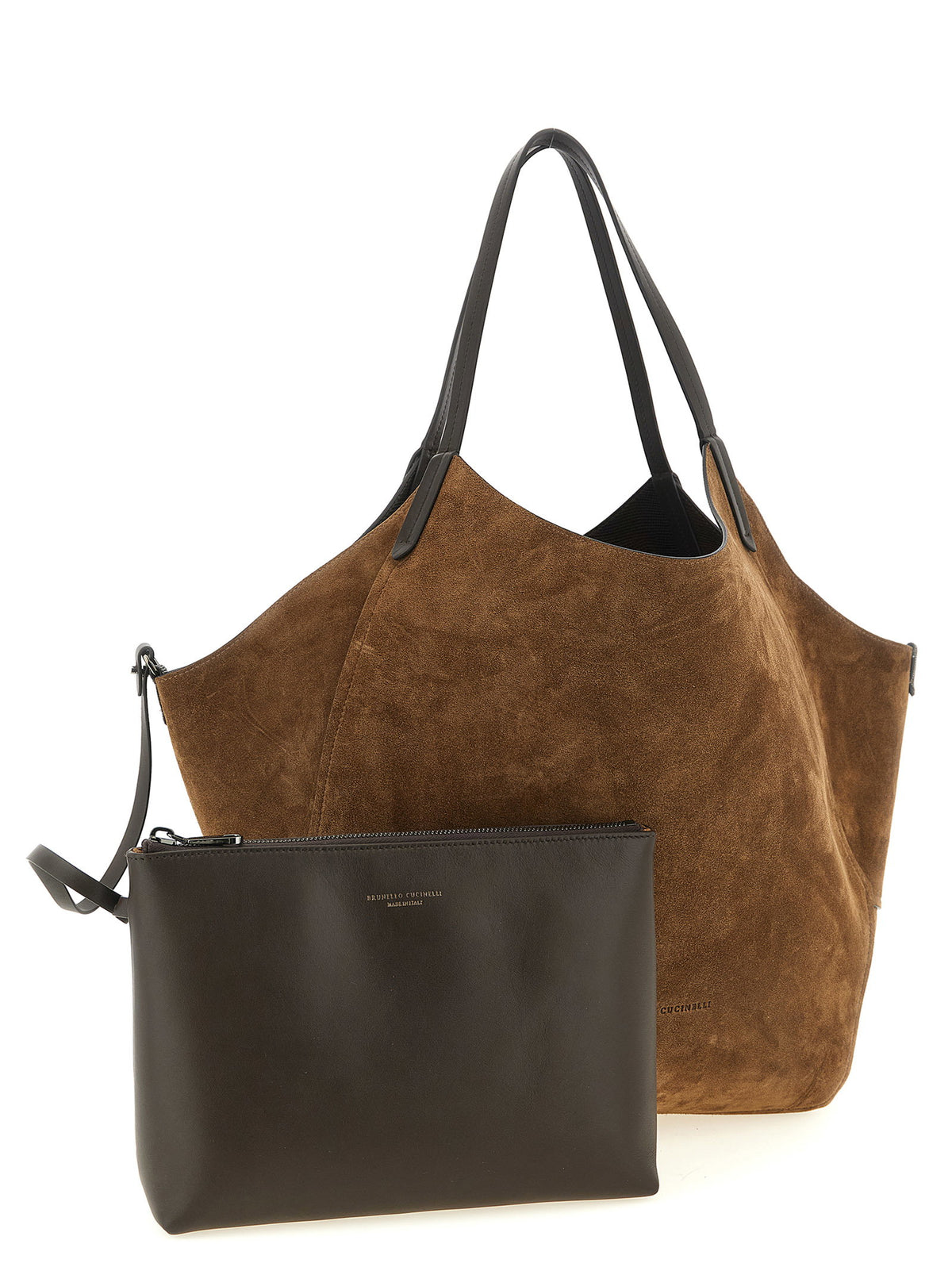 Brunello Cucinelli Reversible Lizard Effect Leather Duo Shopping Bag