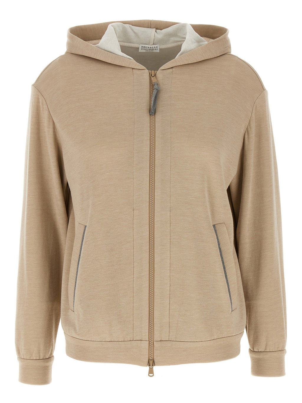 Brunello Cucinelli Precious Zipper Pull Hoodie